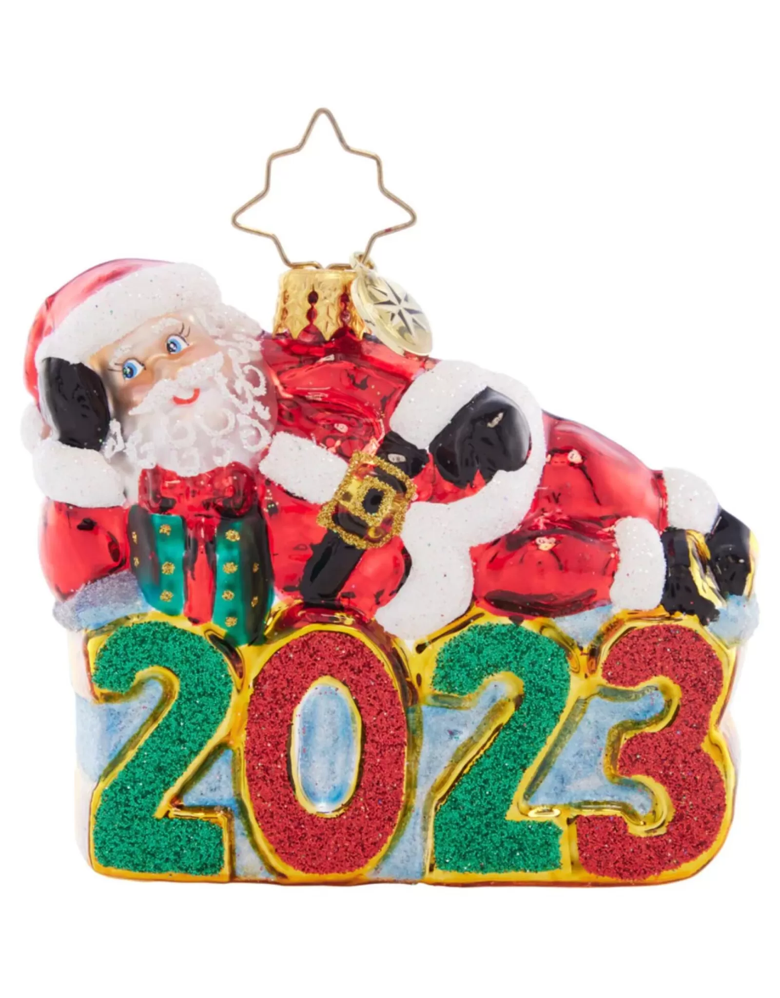 Père Noël Cristallin 2023 - Ornement Festif Étincelant par Christopher Radko (Édition Limitée)