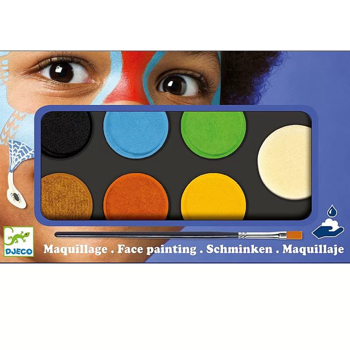 Maquillage enfant Djeco - Palette végétale 6 couleurs dès 3 ans (Hypoallergénique)