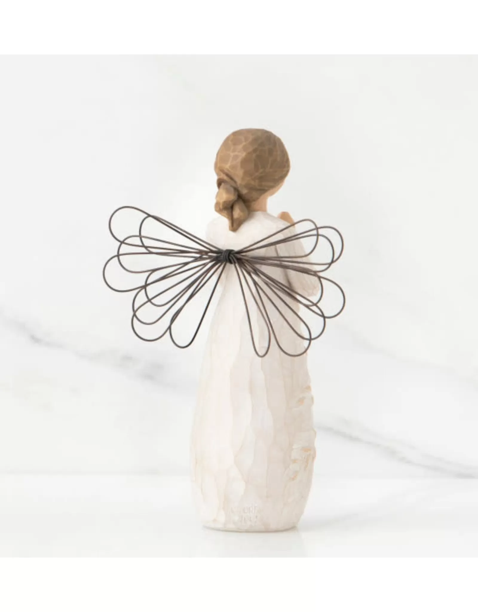 Sculpture Ange en Saule Émouvante : 