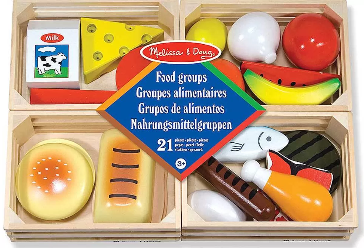 Jouets en Bois Éducatifs Melissa & Doug - Découverte des Aliments pour Enfants 3+ (Promo Exclusives) 

Set d'Apprentissage Ludique sur les Groupes Alimentaires - Jeu Éducatif en Bois Naturel