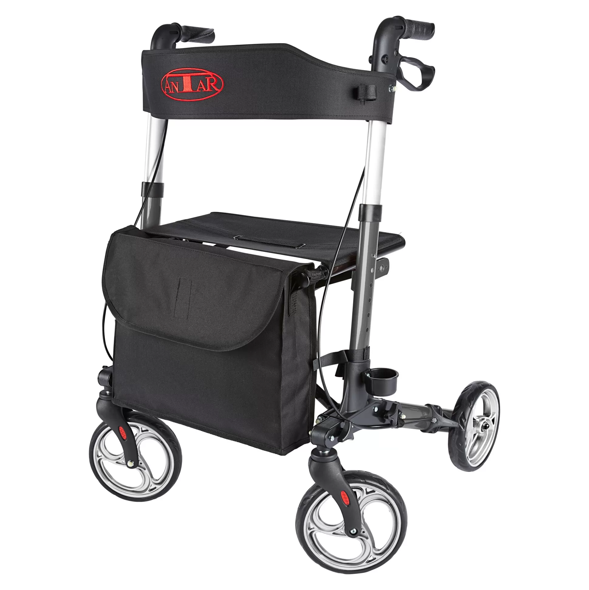 Rollator Antar Aluminium Dépliable Haut de Gamme - Modèle Premium en Couleur Anthracite
