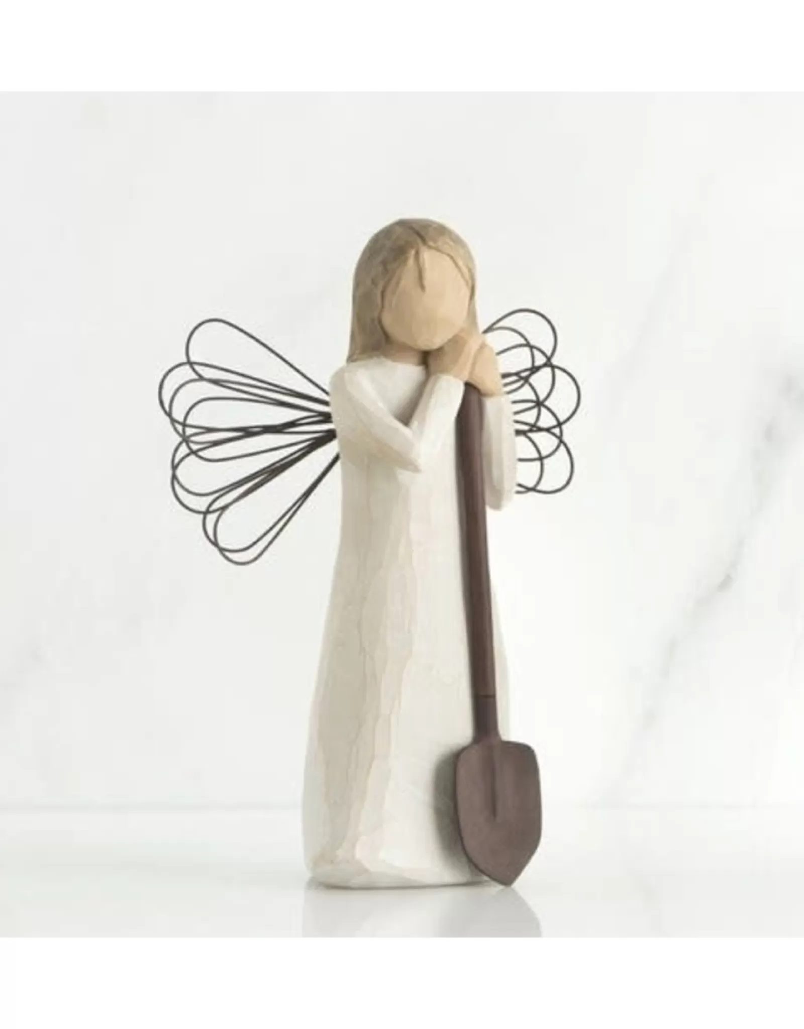 Émotion Céleste - Figurine Ange Jardin Éternel par Willow Tree | Création Artistique en Résine Patinée | Décoration Spirituelle pour Espaces Extérieurs | Édition Limité avec Symbolisme Naturel