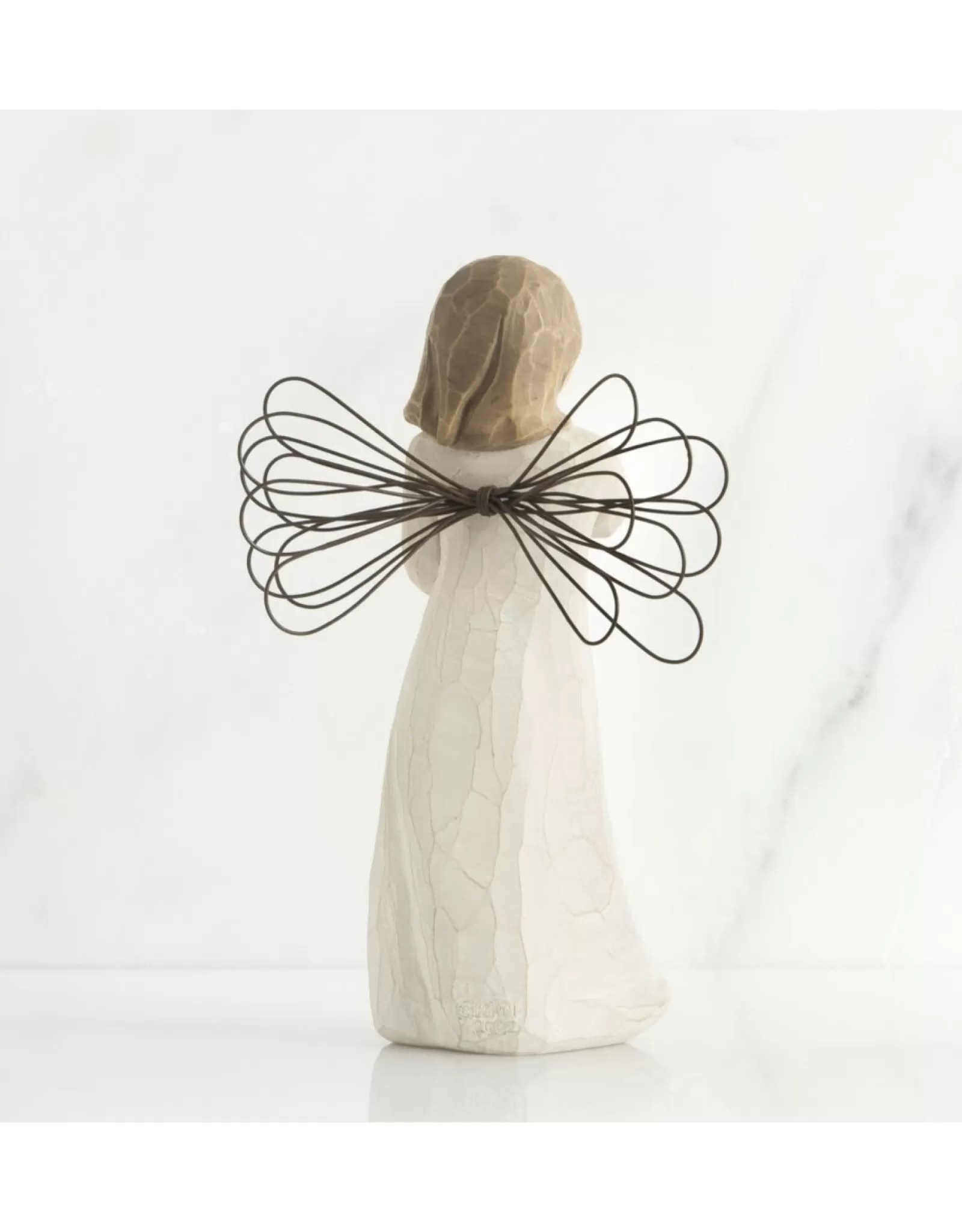Émotion Céleste - Figurine Ange Jardin Éternel par Willow Tree | Création Artistique en Résine Patinée | Décoration Spirituelle pour Espaces Extérieurs | Édition Limité avec Symbolisme Naturel