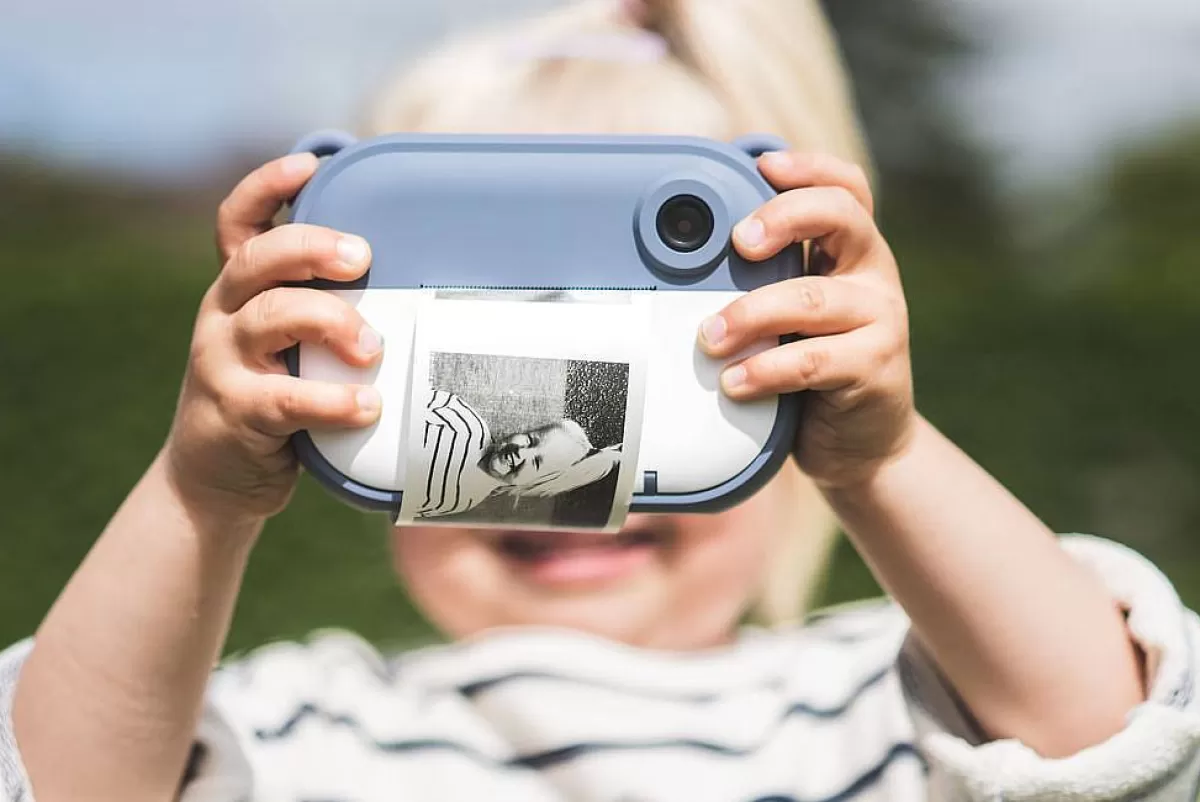 Appareil Photo Instantané Enfant ZooFamily – Bleu Vibrant, Idée Cadeau Adorée des Petits !