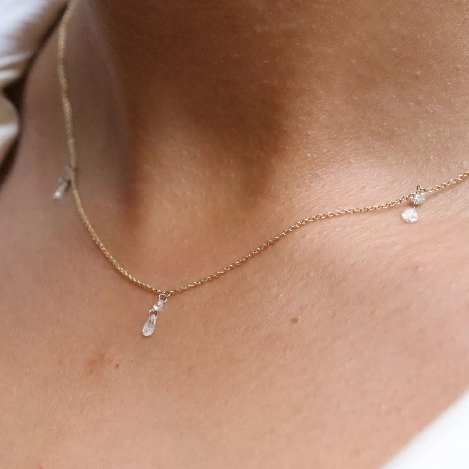 Collier Trio Étoile Alkemistry Aria - Or 18 carats avec diamants taille rose et brillant, création joaillerie exclusive