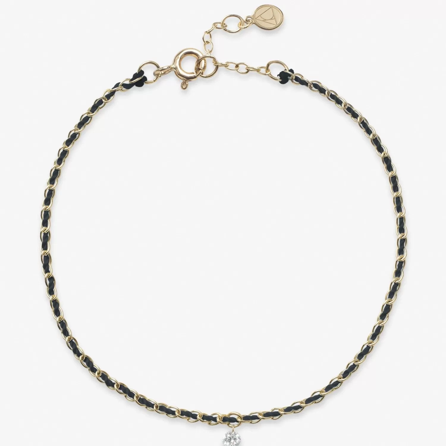 Bracelet Alkemistry Auric en Or 18 Carats - Chaîne Tissée Noire Incrustée de Diamants | Collection Éphémère à Prix Exceptionnel