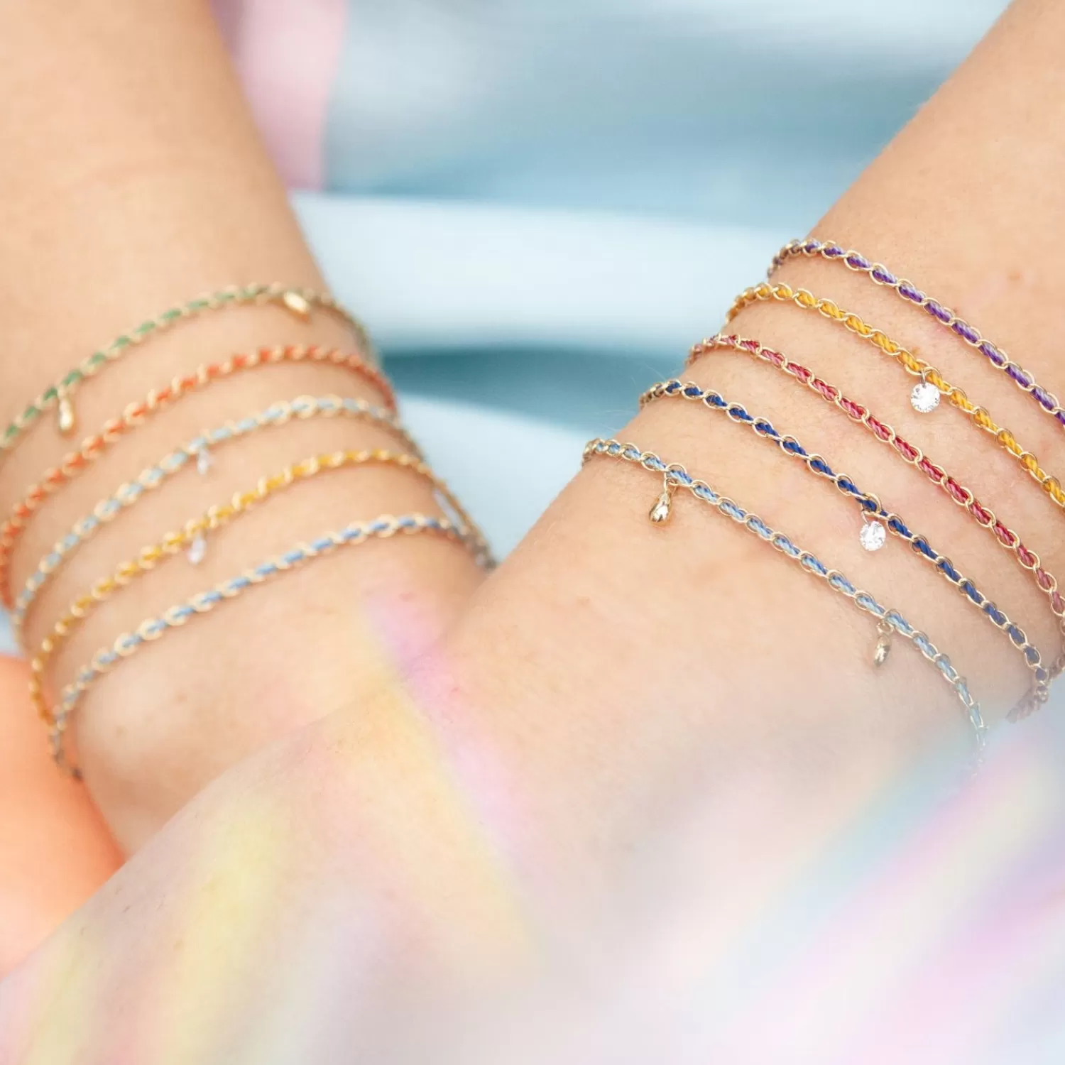 Bracelet Alkemistry Auric en Or 18 Carats - Chaîne Tressée Corail 