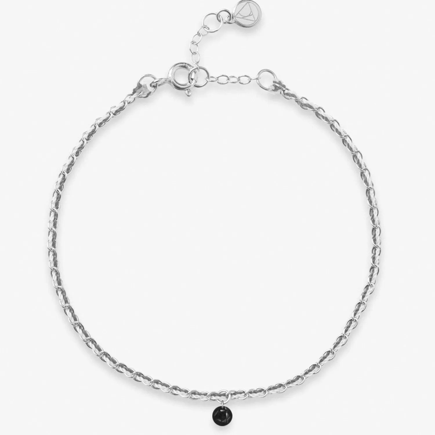 Bracelet en or 18 carats Alkemistry Auric - Chaîne tressée gris-nacré serti de diamants noirs | Élégance intemporelle