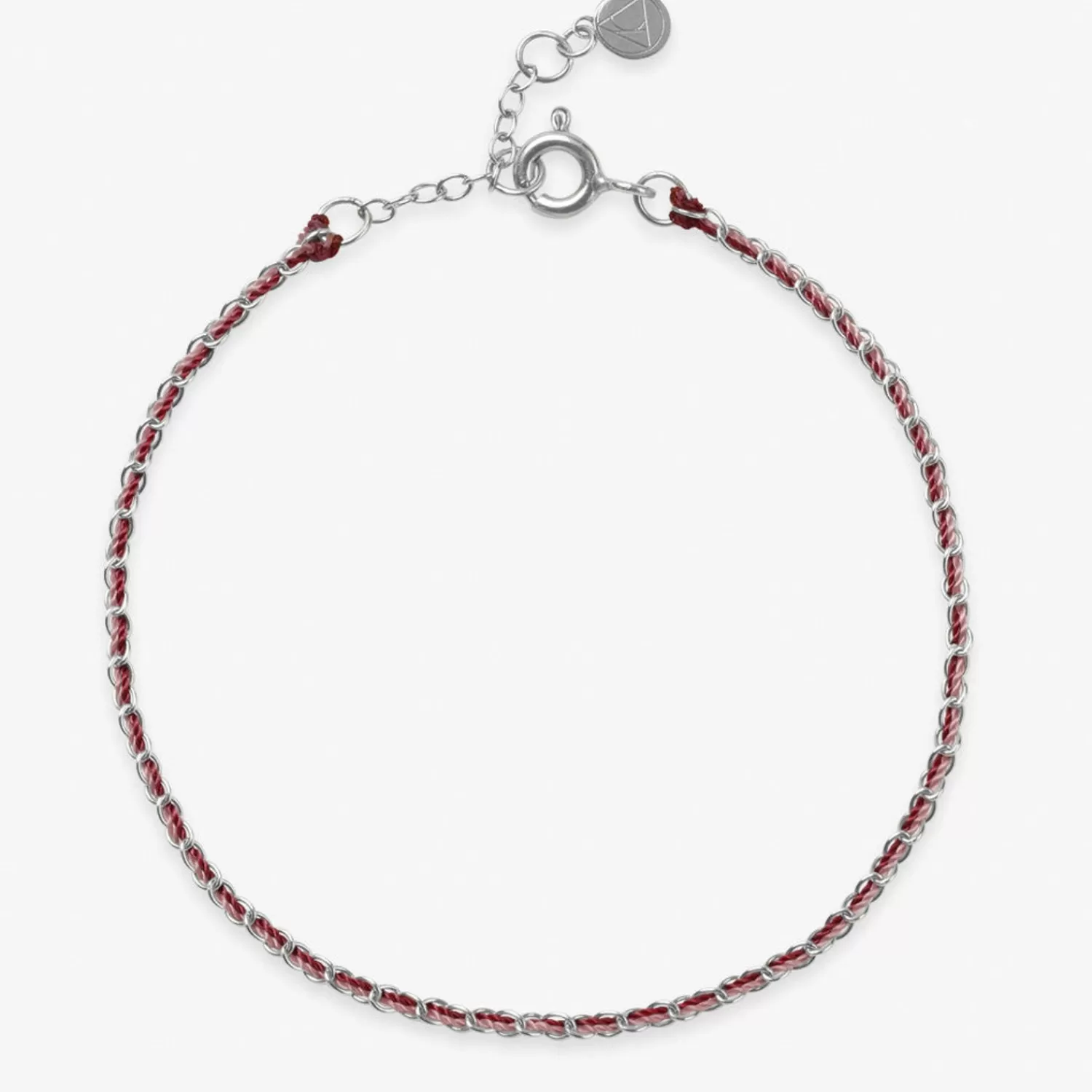 Bracelet Alkemistry Auric en or 18 carats, chaîne tressée ornée de grenats et de détails roses symbolisant l'amour – Collection Destockage Exclusive