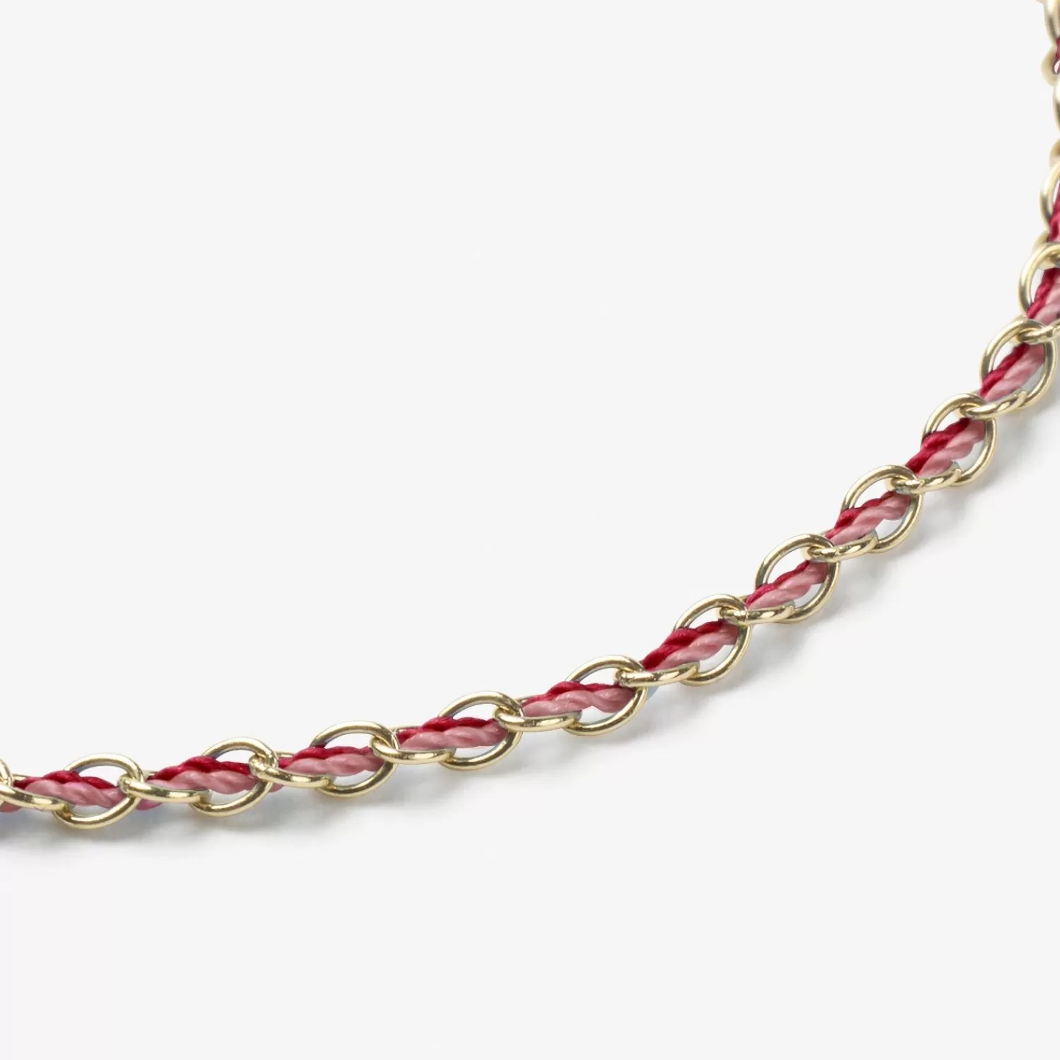 Bracelet Artisanal « Amour » en Or 18K – Chaîne Tressée aux Nuances Rose et Grenat ❤️ Vente Flash Exclusive  

(Note : J'ai ajouté des éléments émotionnels comme le cœur et l'adjectif 
