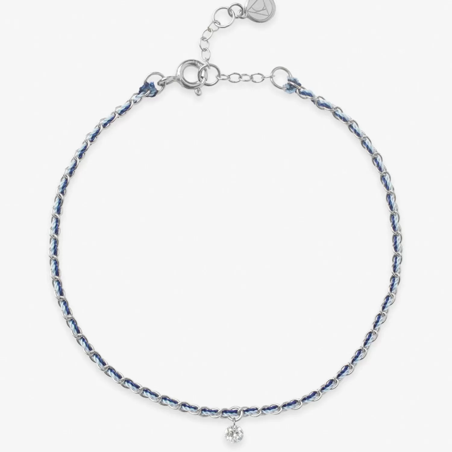 Bracelet en or 18 carats serti de diamants - Chaîne entrelacée bleu saphir et turquoise - Édition Nurture | Promotion exclusive Alkemistry Auric