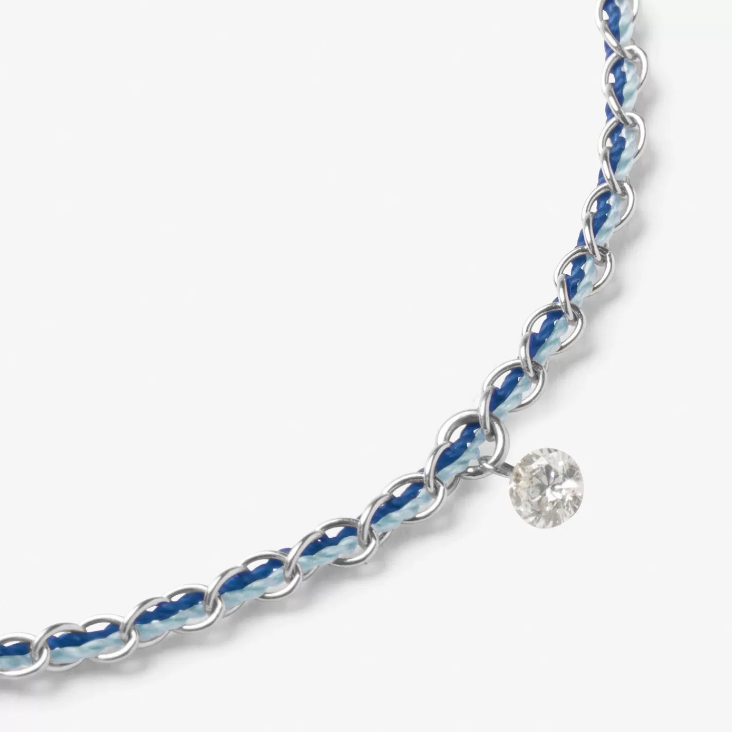 Bracelet en or 18 carats serti de diamants - Chaîne entrelacée bleu saphir et turquoise - Édition Nurture | Promotion exclusive Alkemistry Auric