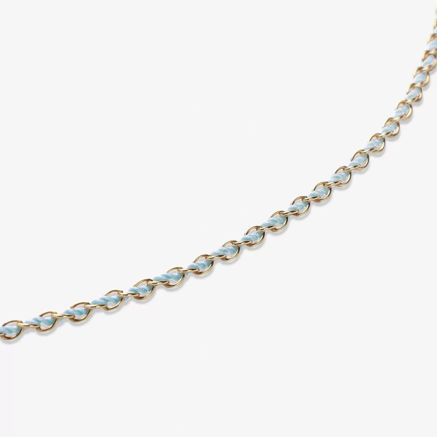 Chaîne cheville or 18K Alkemistry Auric - Tressage artisanal turquoise 
