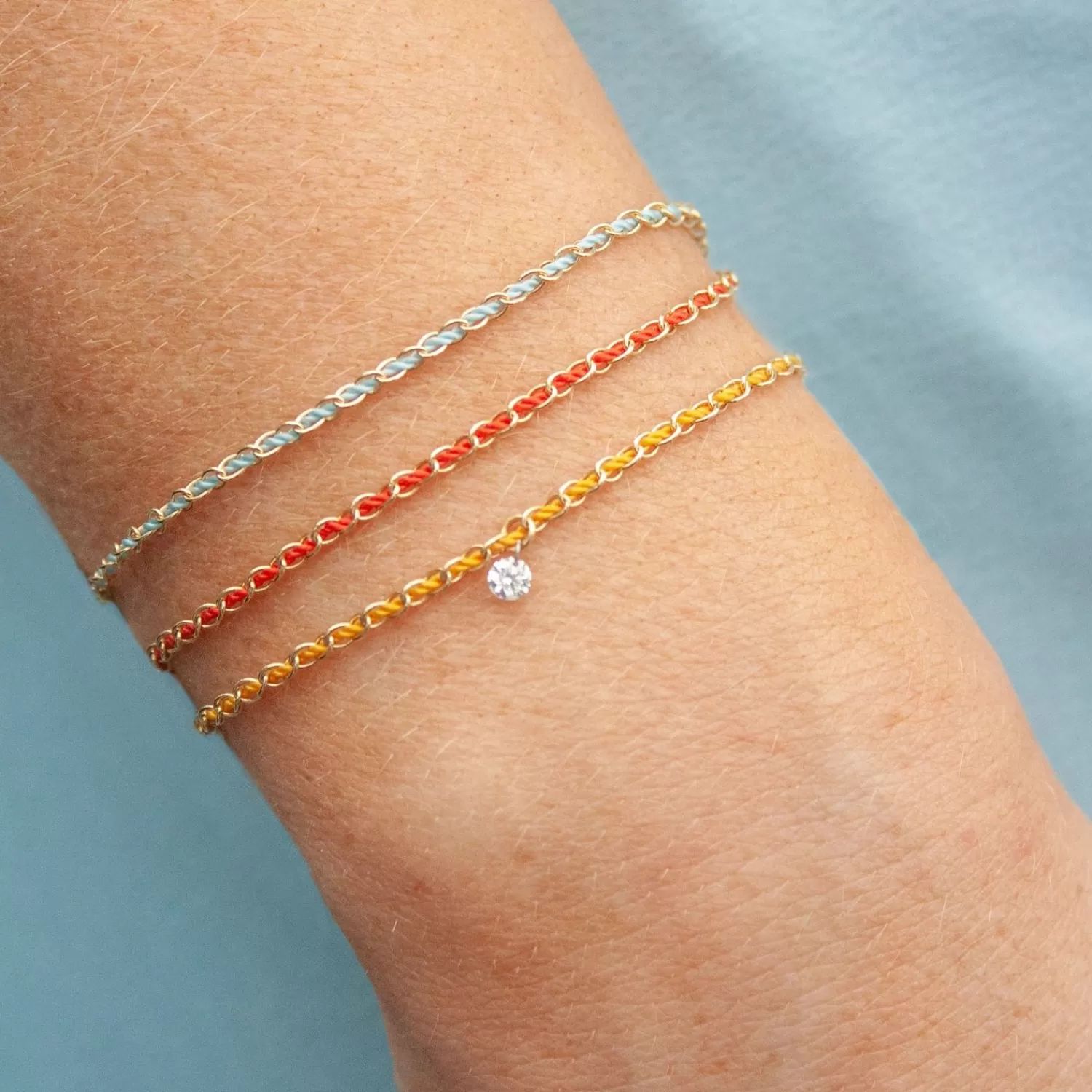 Bracelet Artisanal Alkemistry Auric en Or 18 Carats avec Turquoise 