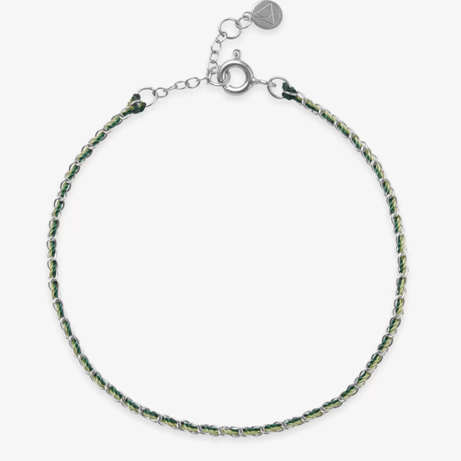 Bracelet Alkemistry Auric - Chaîne Tressée en Or 18 Carats avec Jade Verte 
