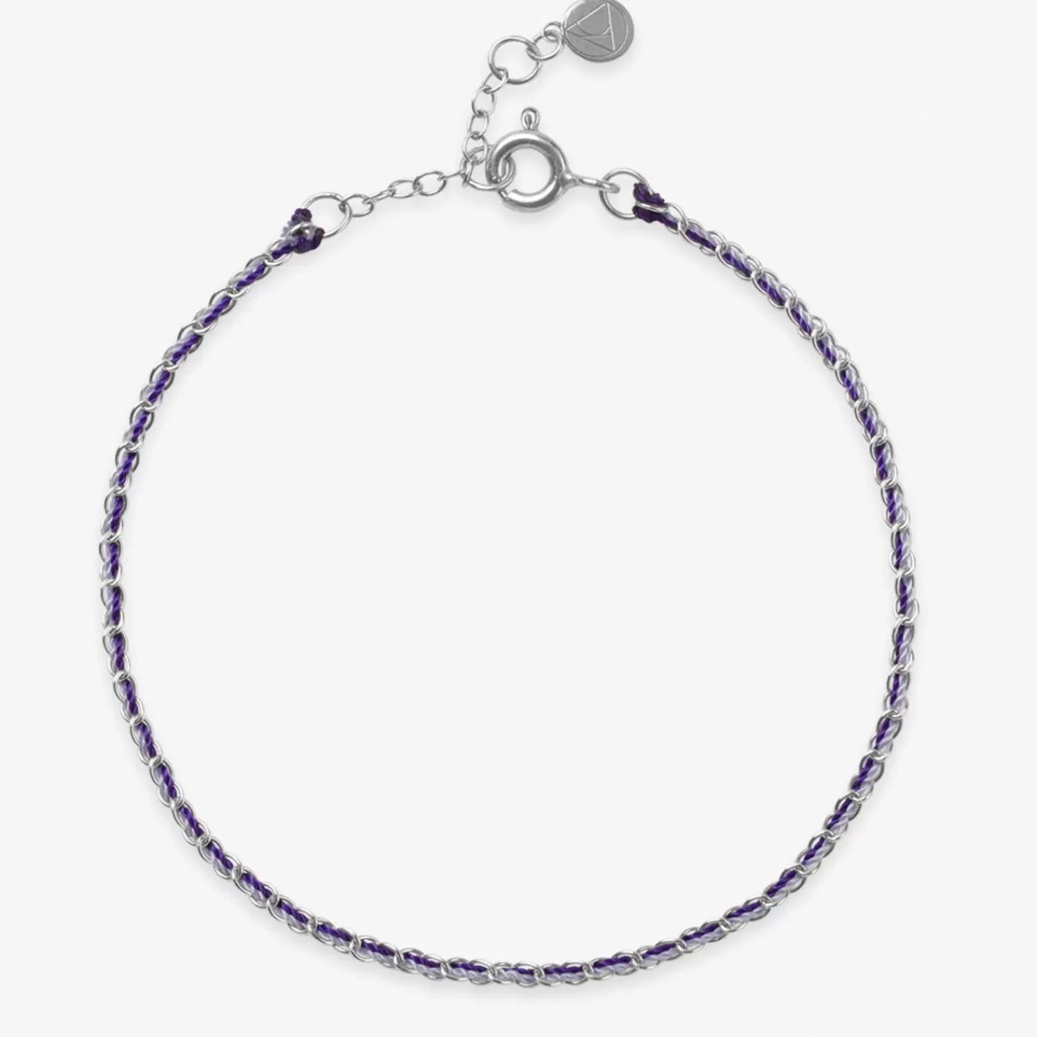 Bracelet Chaîne Tressée Or 18 Carats - Édition « Sagesse » aux Nuances Violet & Lilas | Collection Exclusive Alkemistry Auric