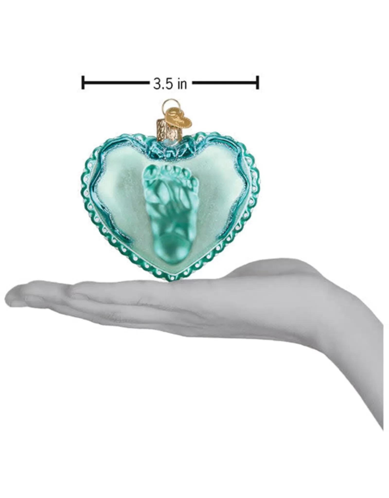 Noël d'Antan | Pendentif Souvenir « Première Empreinte » pour Nouveau-Né - Décoration de Cadeau de Naissance en Céramique Artisanale