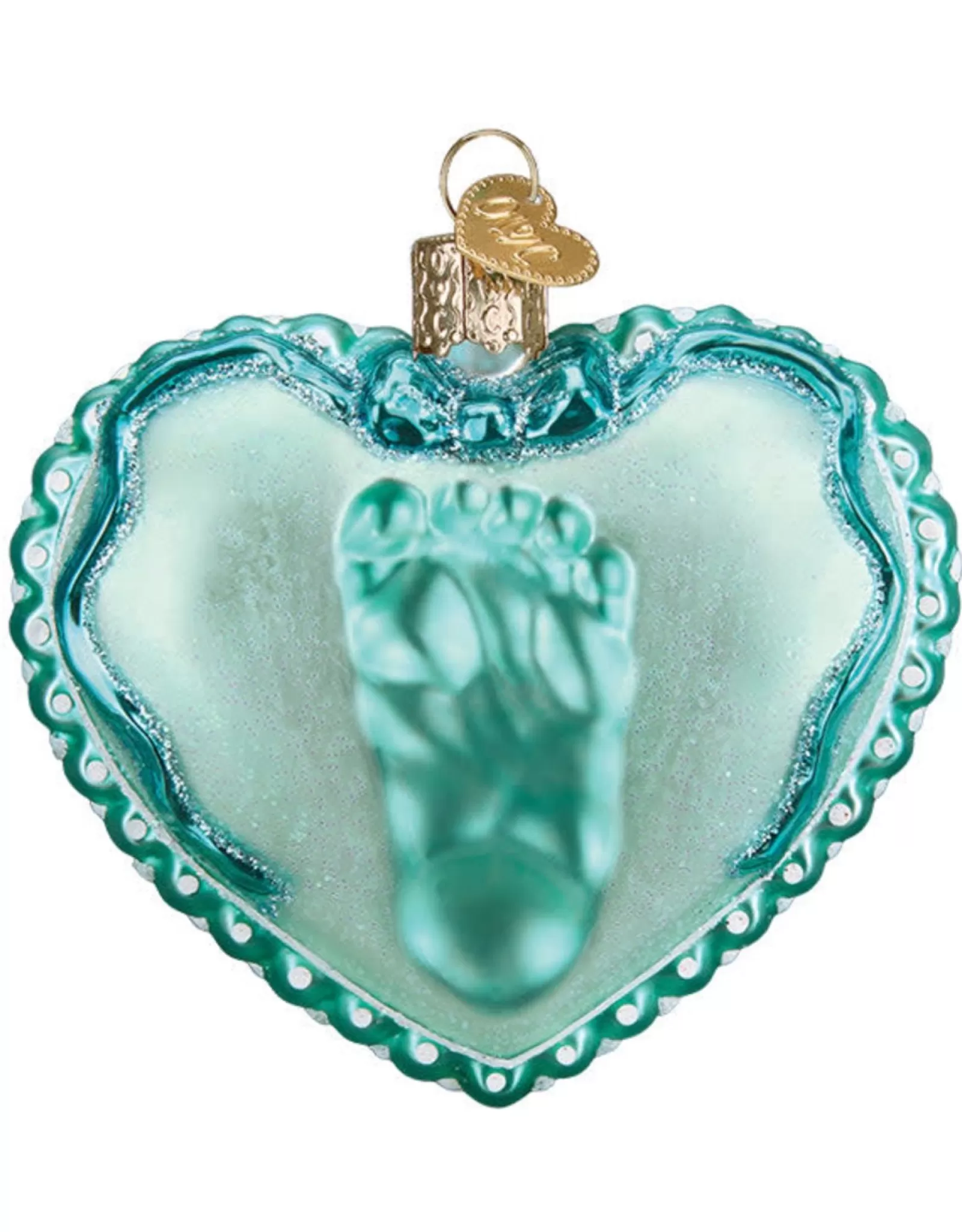 Noël d'Antan | Pendentif Souvenir « Première Empreinte » pour Nouveau-Né - Décoration de Cadeau de Naissance en Céramique Artisanale