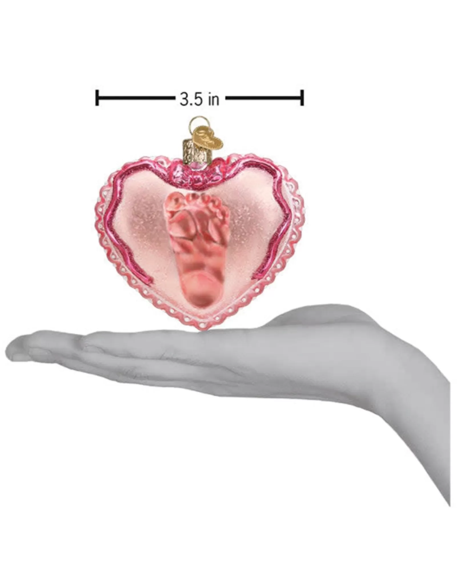 Décoration de Noël Traditionnelle : Ornement Émouvant avec l'Empreinte de Bébé Fille - Souvenir Unique pour Arbre de Noël