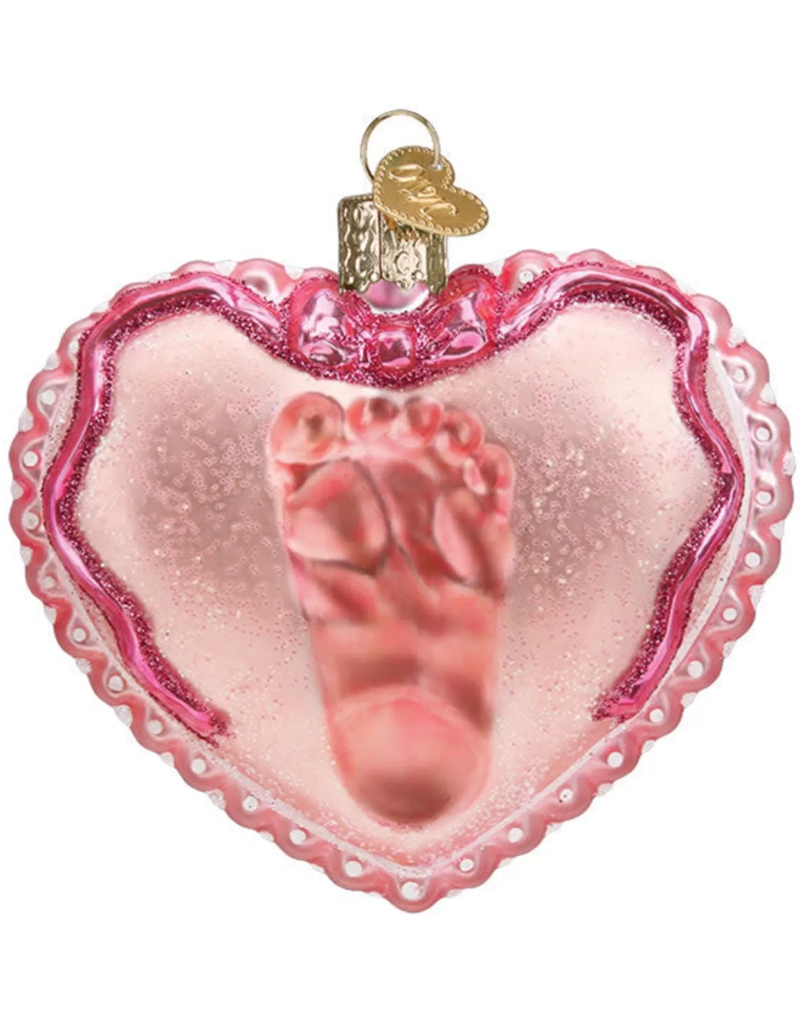 Décoration de Noël Traditionnelle : Ornement Émouvant avec l'Empreinte de Bébé Fille - Souvenir Unique pour Arbre de Noël
