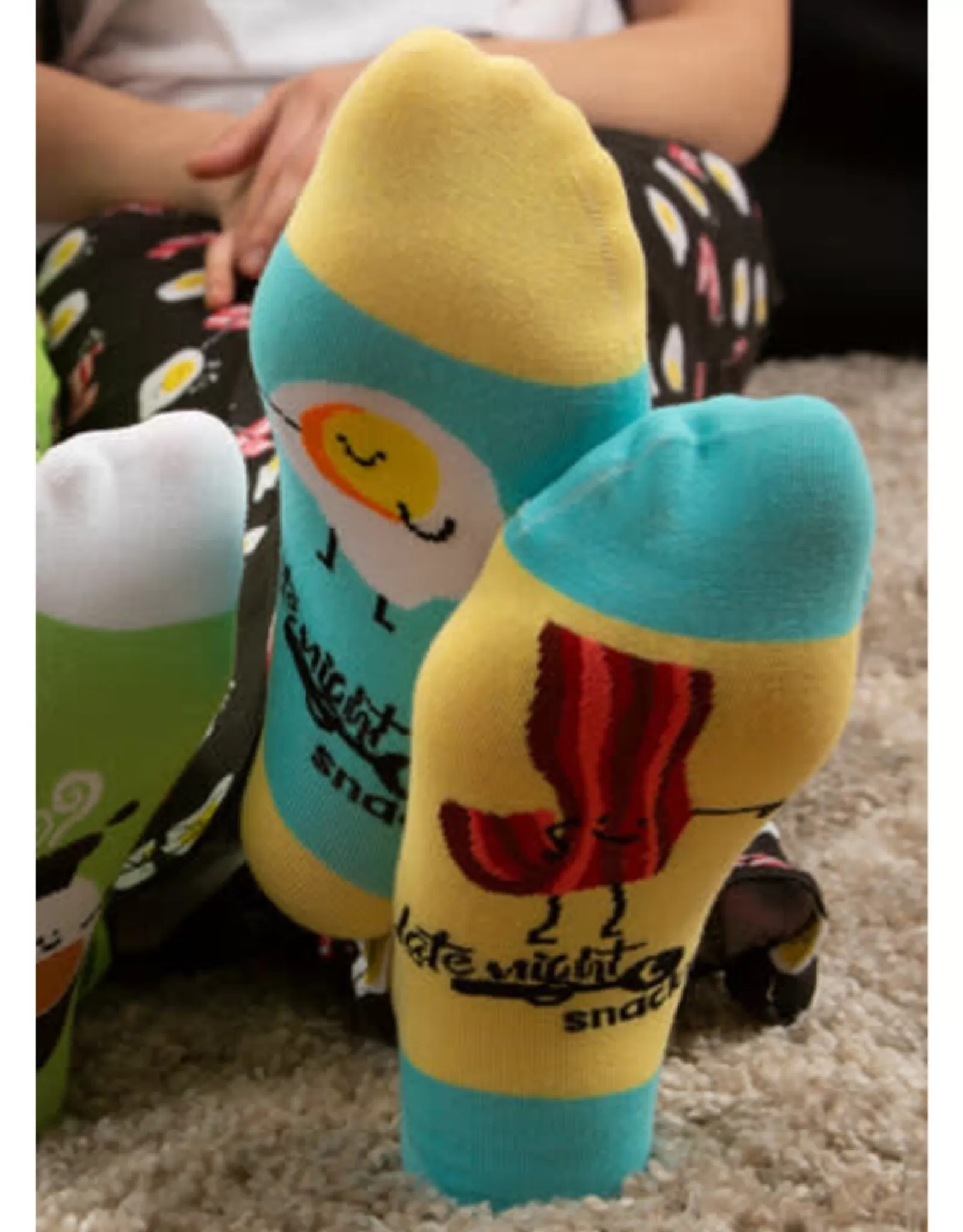 Chaussettes Décalées Bacon et Œufs | Collection PGC - Design Amusant pour Petit-Déjeuner