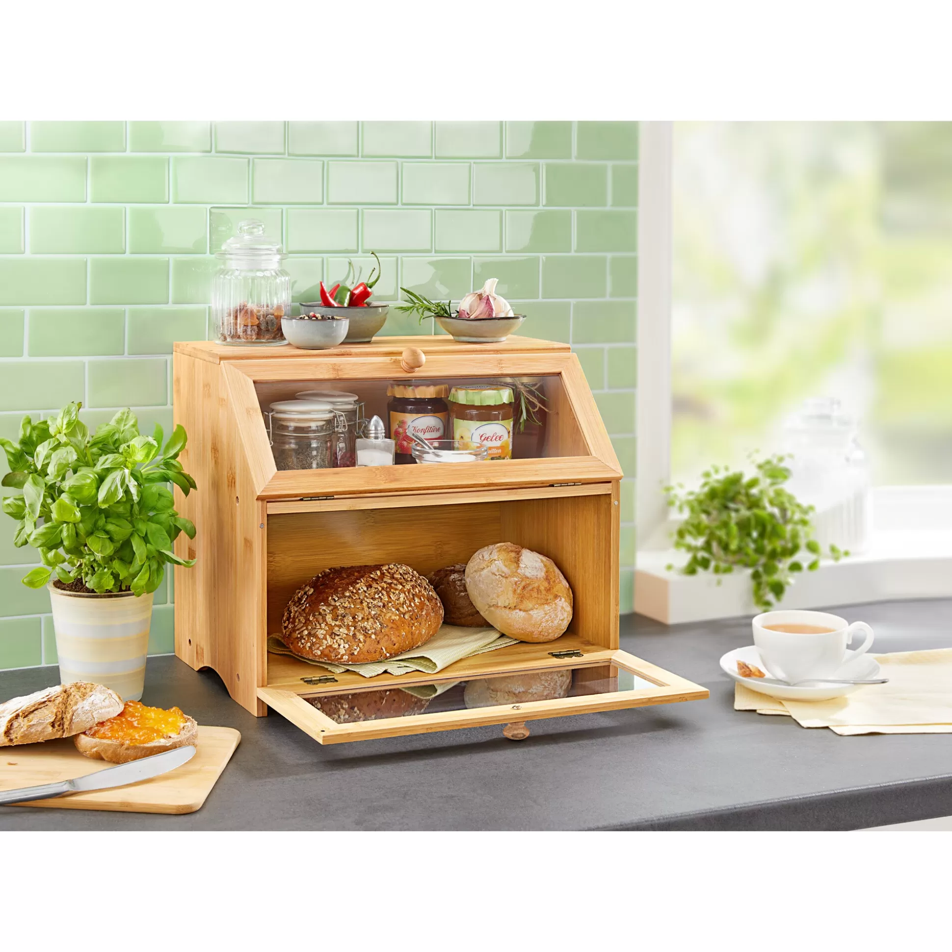 Sacs de conservation et paniers à pain Genialo – Présentoir artisanal avec revêtement naturel pour boulangeries