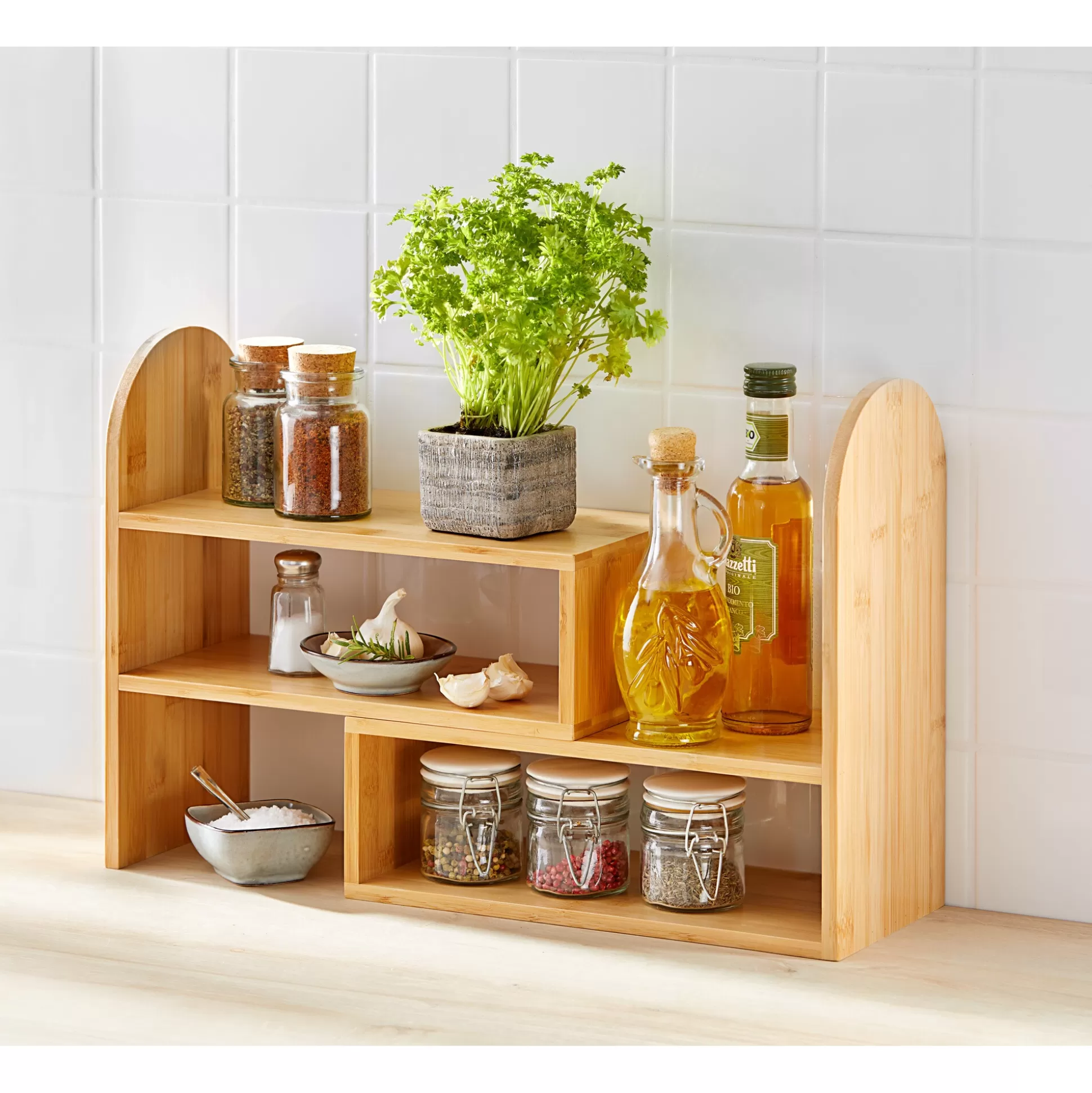 Génialo Étagère Culinaire Modulable - Chariot Bambou Écologique avec Design Pratique