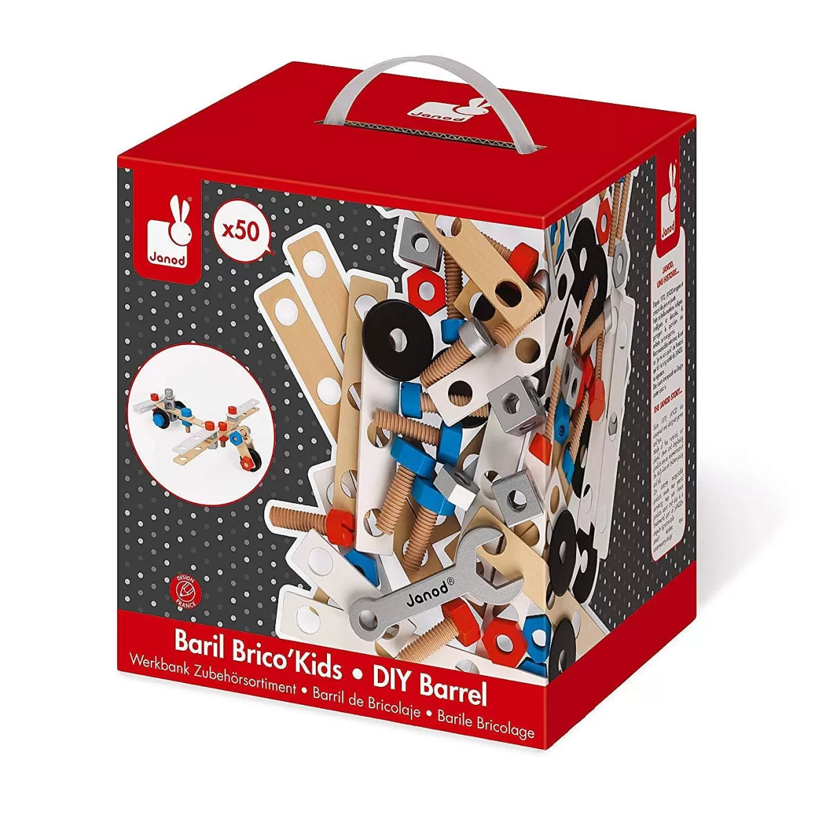 Janod Coffret de Construction Créative - 50 Pièces pour Enfants | Jeu Éducatif et Ludique 

(Note: Subtly varied structure with natural French phrasing, integrated localized terms like 