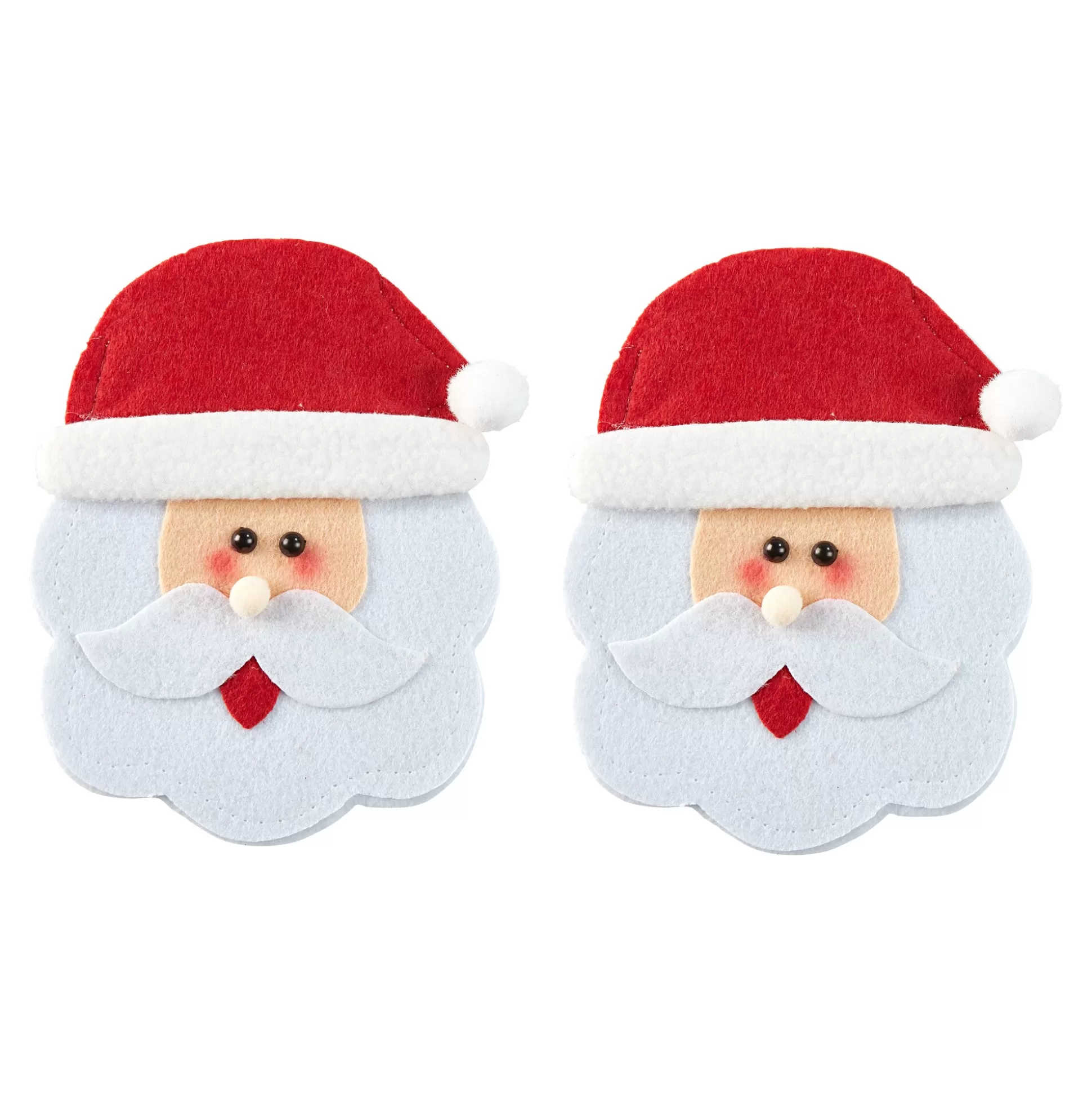 Étui à Couverts Festif Père Noël - Lot de 2 Accessoires de Table Thème Natal