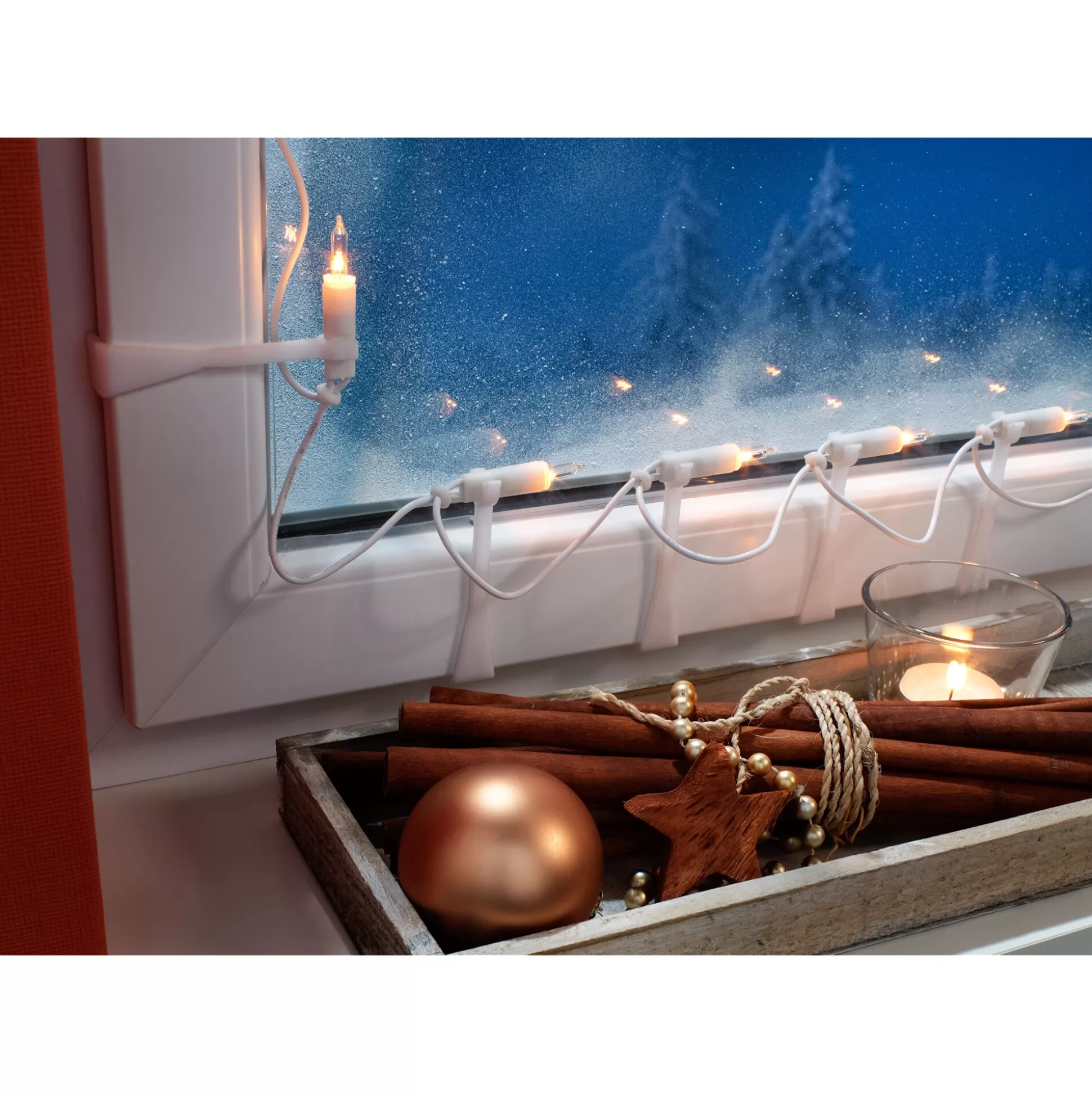 Lot de 20 attaches pratiques Ruco pour guirlandes lumineuses - Solution anti-vent pour éclairage extérieur durable