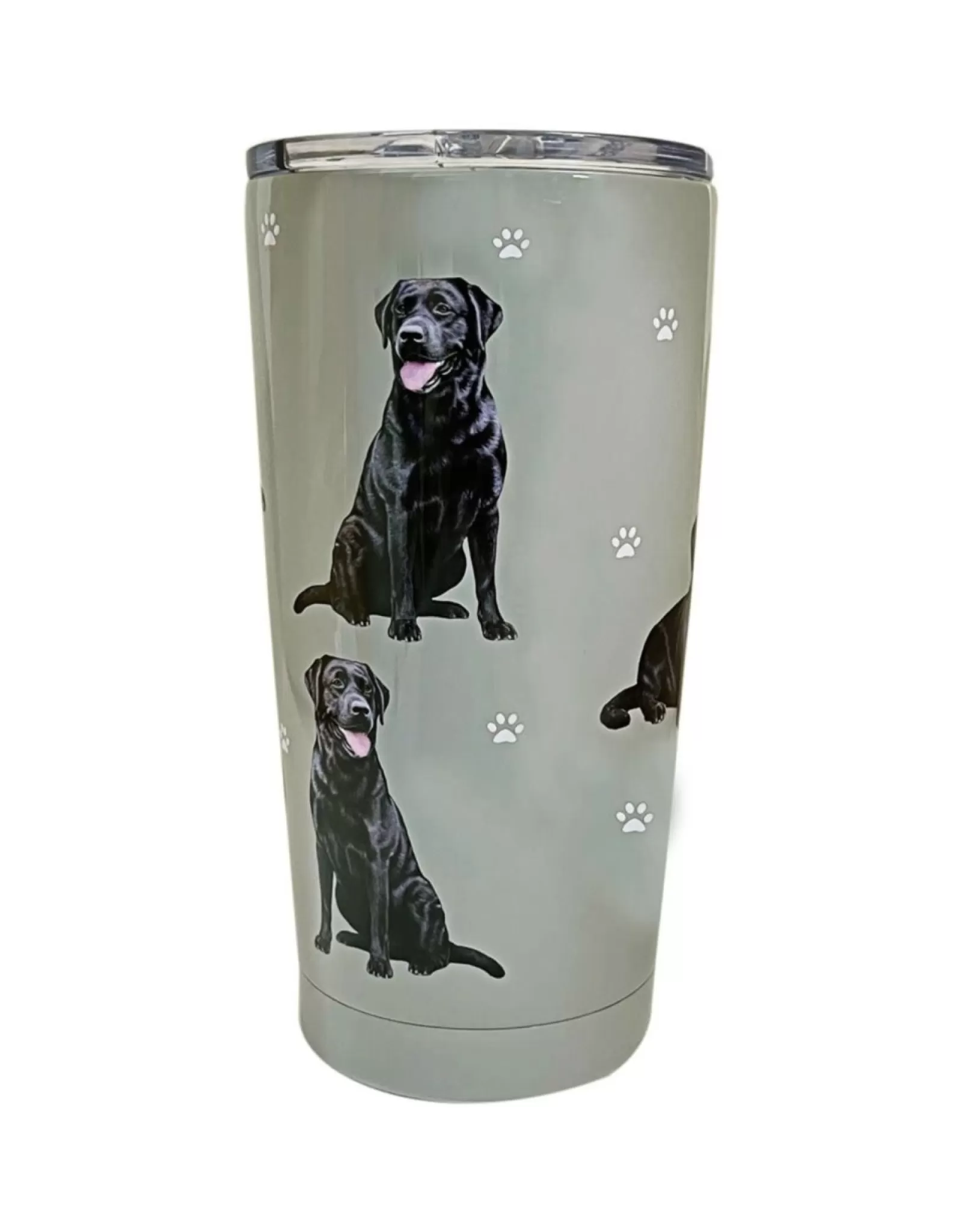 Tasse Voyage Élégante pour Amoureux des Chiens - Motif Labrador Noir Profond (Isolante Double Paroi)