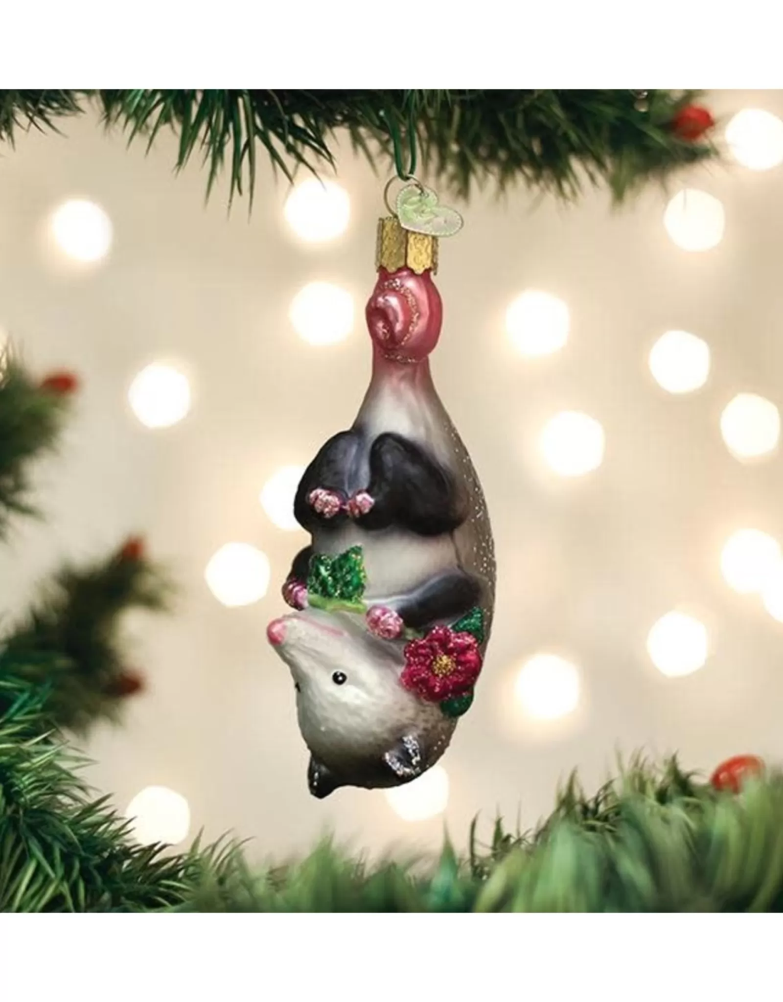 Décoration Murale Opossum Fleuri - Ornement Élégant de Noël du Monde Ancien