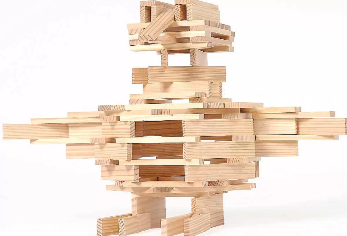 KAPLA Jeu de Construction Créatif - 100 Planchettes Naturelles en Promotion