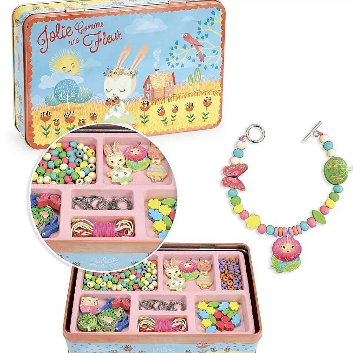 Vilac - Coffret Perles Élégantes pour Décoration de Jardin | Collection Exclusive Printemps-Été 

(：Boîte  Coffret ，，，)