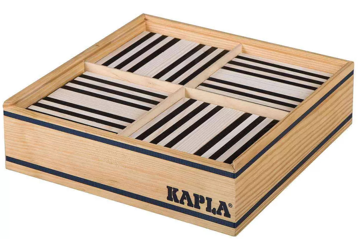 Coffret Créatif Kapla 100 Planchettes - 50 Blanches & 50 Noires - Édition Limité | Jeu de Construction en Bois pour Enfants et Adultes