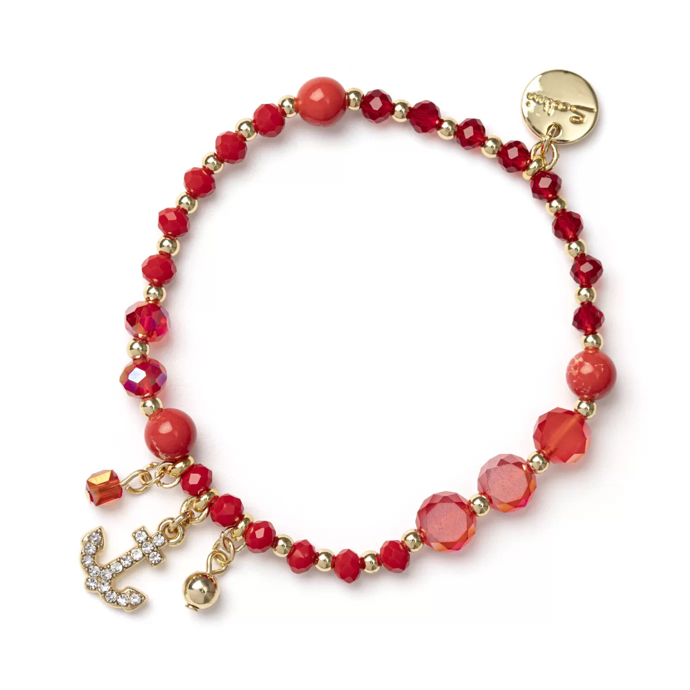 Bracelet Marin Souple avec Pendentif Ancre - Inspiration Exotique Bora Bora (Collection Sodini)
