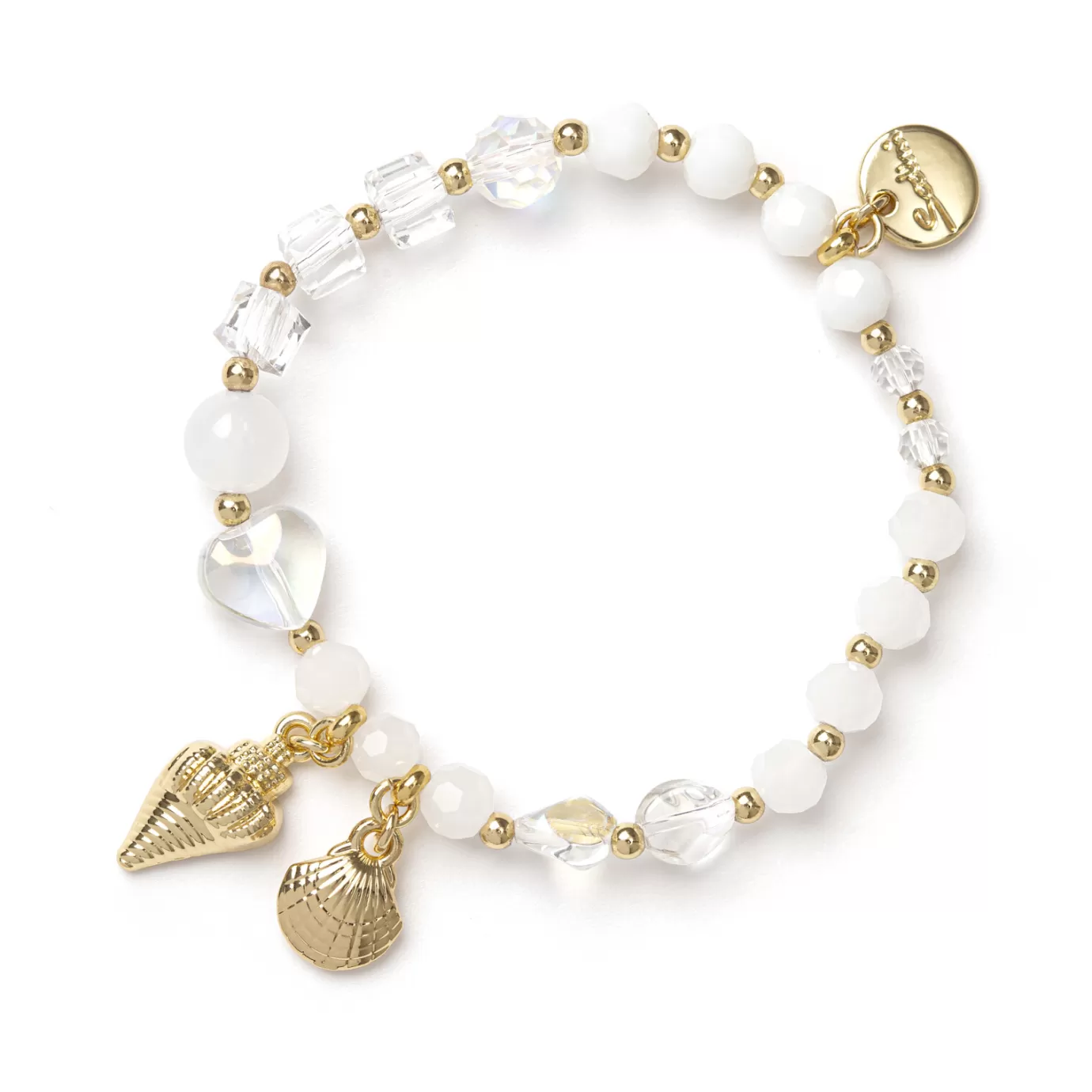 Bracelet Élastique Sodini avec Coquillages Dorés - Inspiration Tropicale Bora Bora
