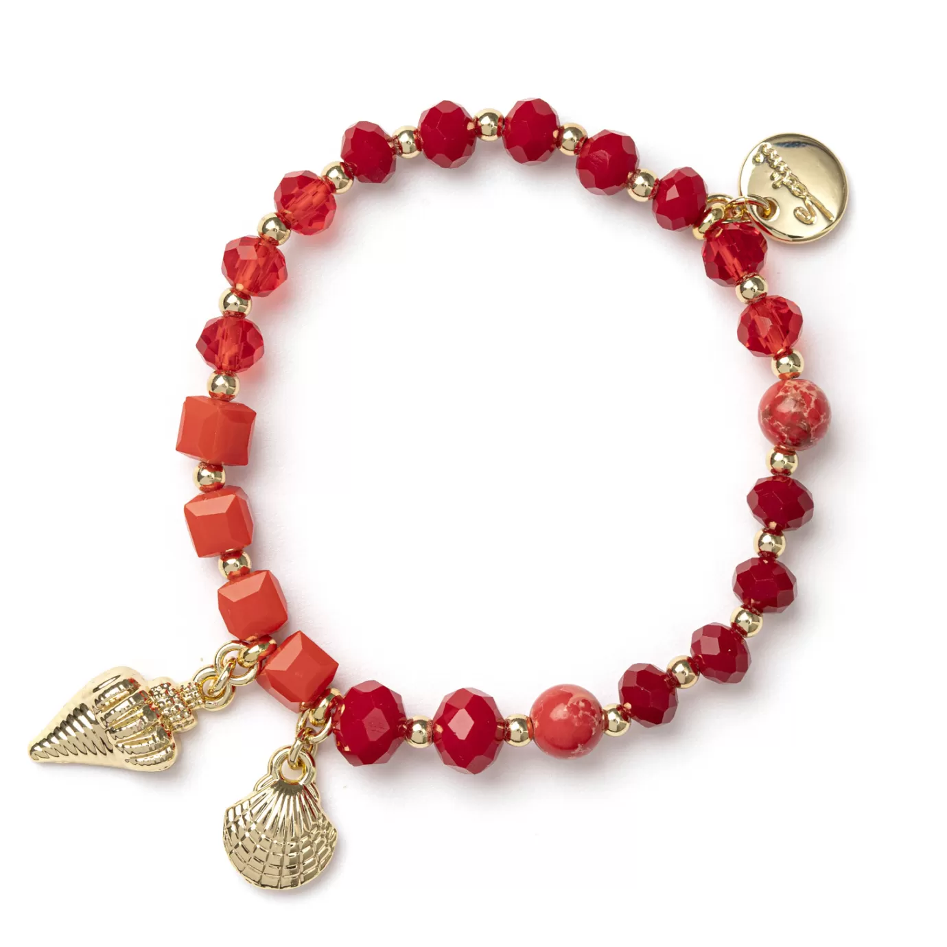Bracelet Élastique Sodini avec Coquillages Dorés - Inspiration Tropicale Bora Bora