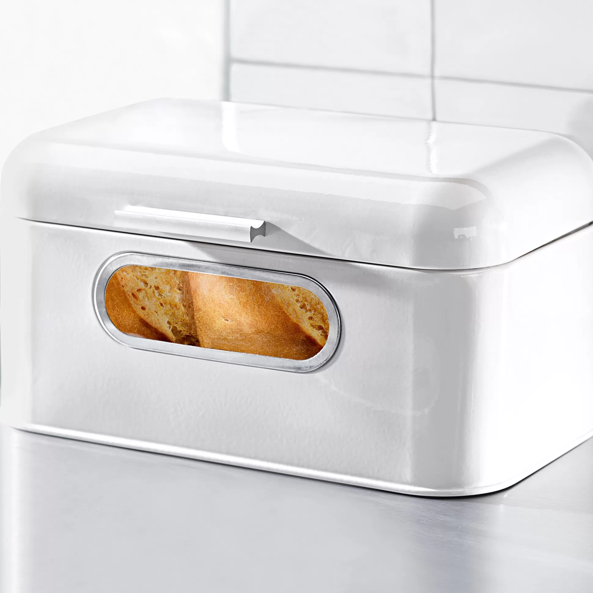 Génialo Boîte à Pain Pratique avec Fenêtre Transparente et Sacs de Conservation - Solution Innovante pour un Stockage Optimal