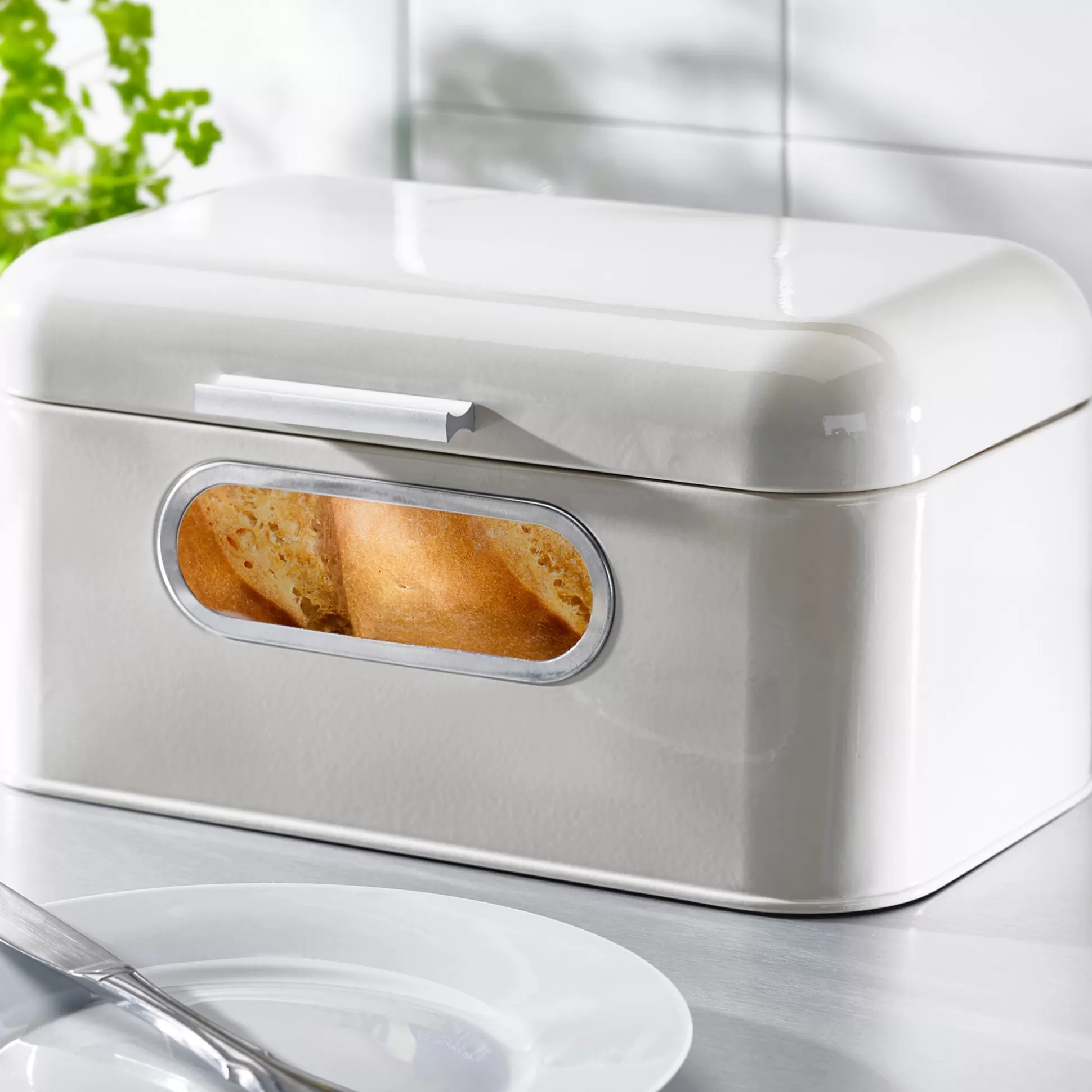 Génialo Boîte à Pain Pratique avec Fenêtre Transparente et Sacs de Conservation - Solution Innovante pour un Stockage Optimal