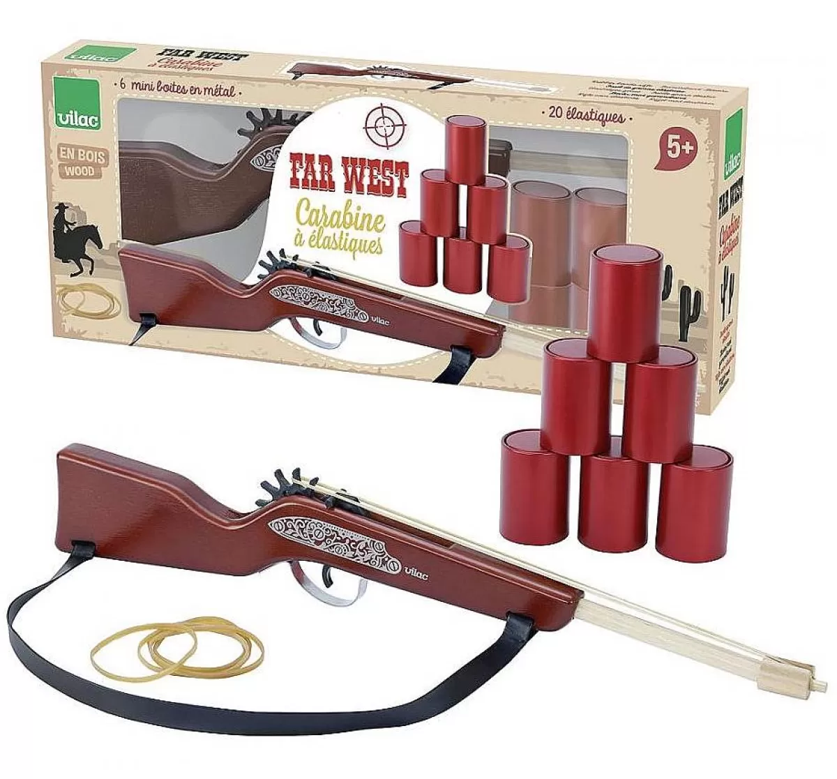Carabine à Ressorts Farwest - Jouet en Bois Vilac | Promotion Exclusivité Collection Far West