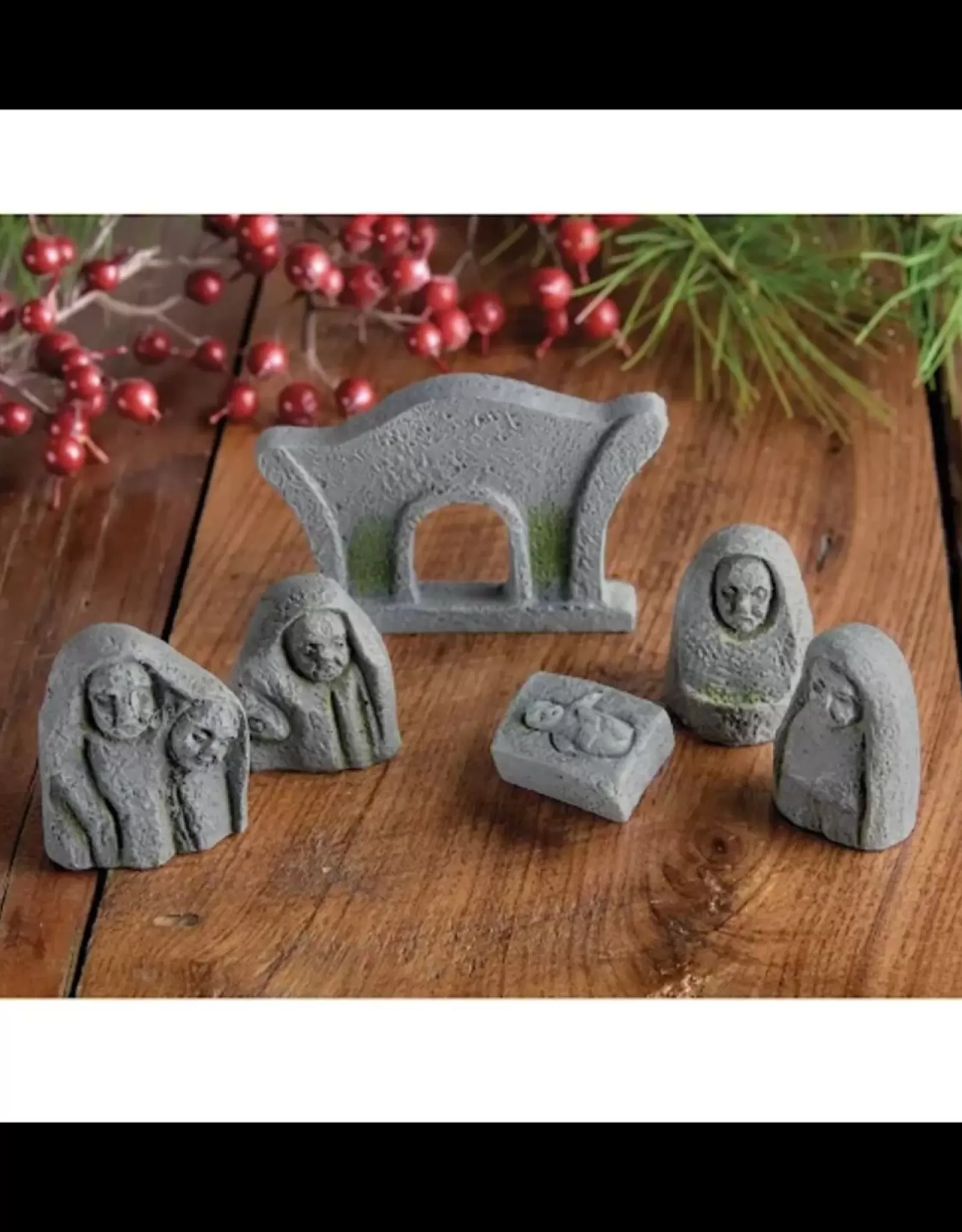 Crèche Artisanale Style Romain – Composition Celtique en 6 Pièces pour une Décoration de Noël Intemporelle