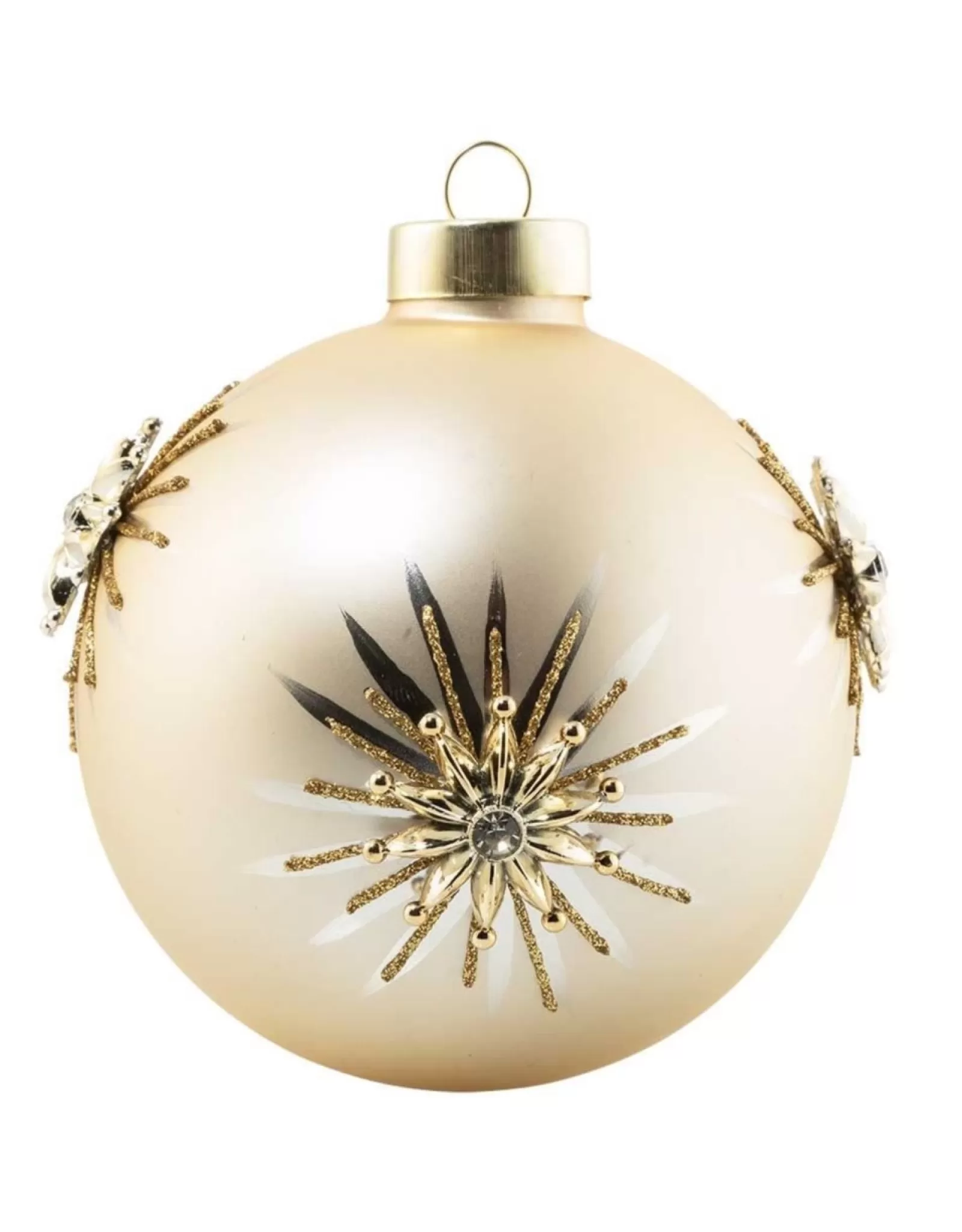 Boule de Noël Flocon de Neige Dorée à Paillettes - Création Exclusive K+A Kat & Annie