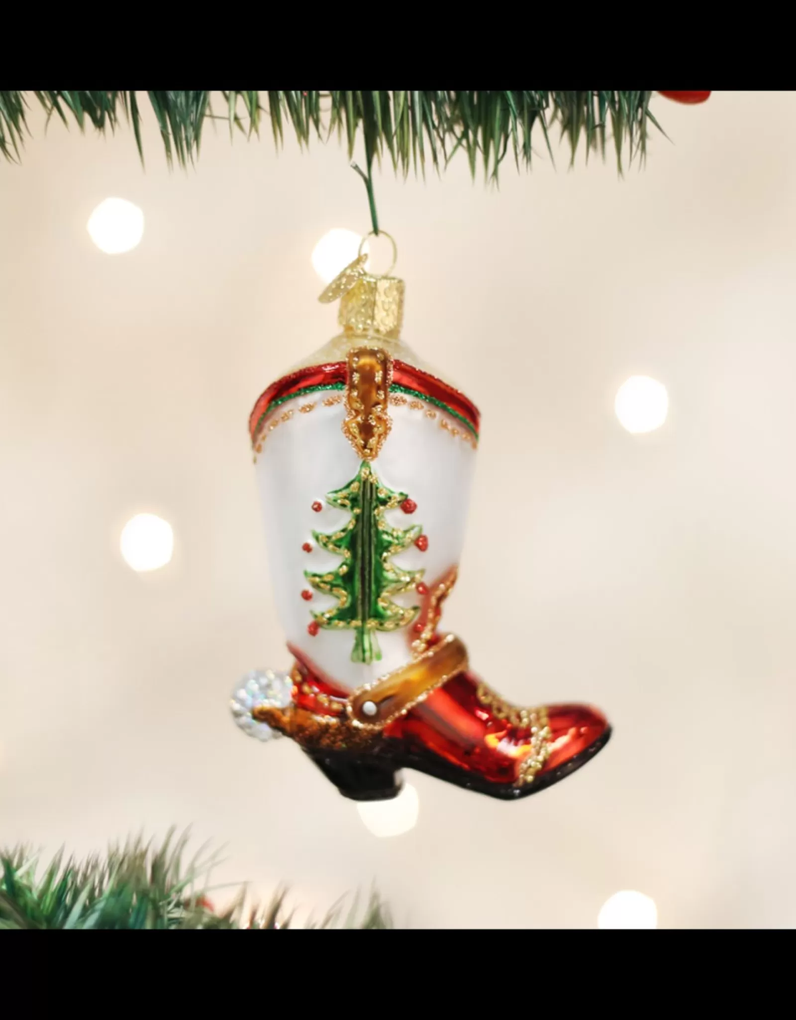 Botte de cowboy festif - Décoration de Noël intemporelle façon vintage