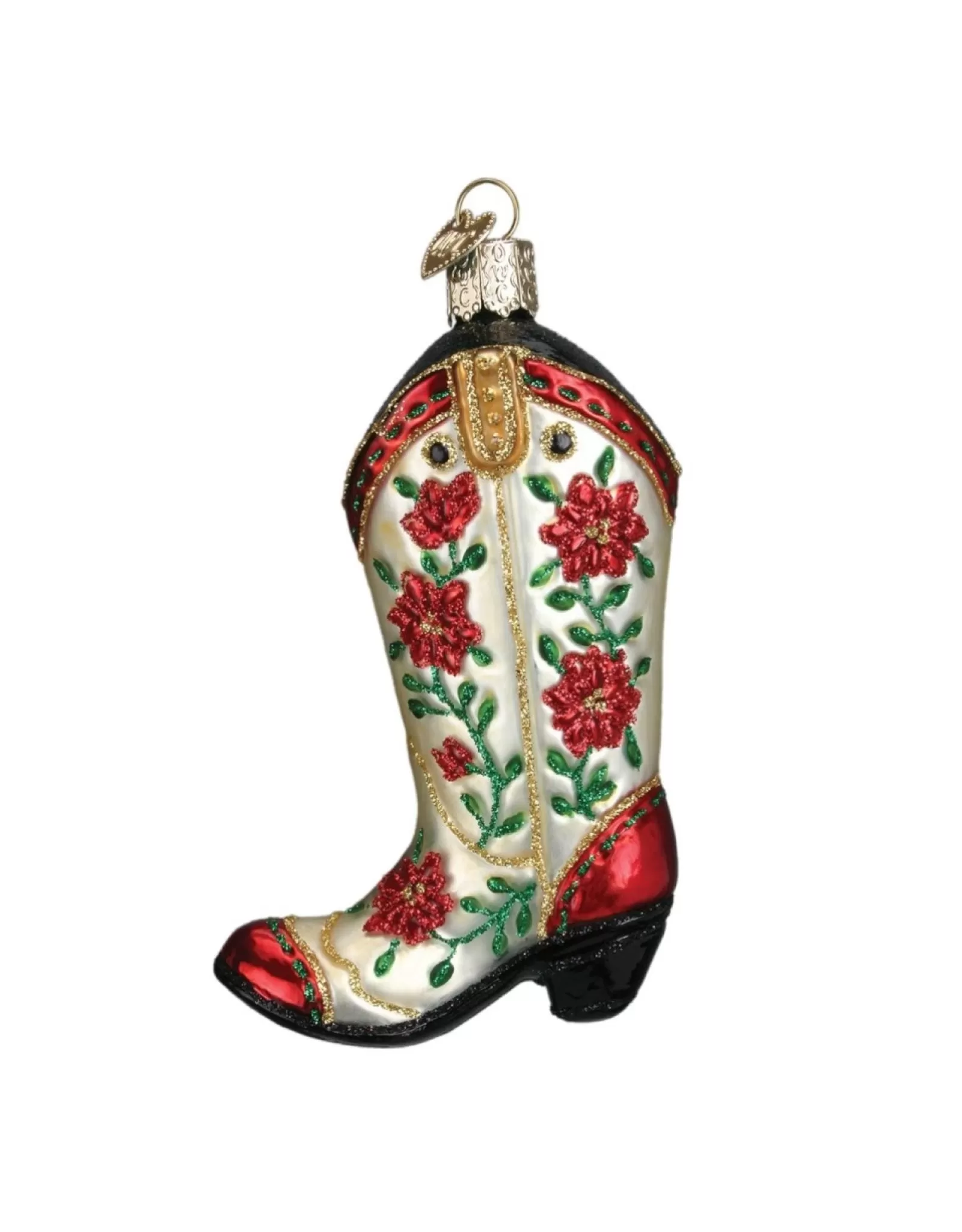 Décorations Festives Old World – Botte de Cowgirl Étoilée pour Sapin de Noël
