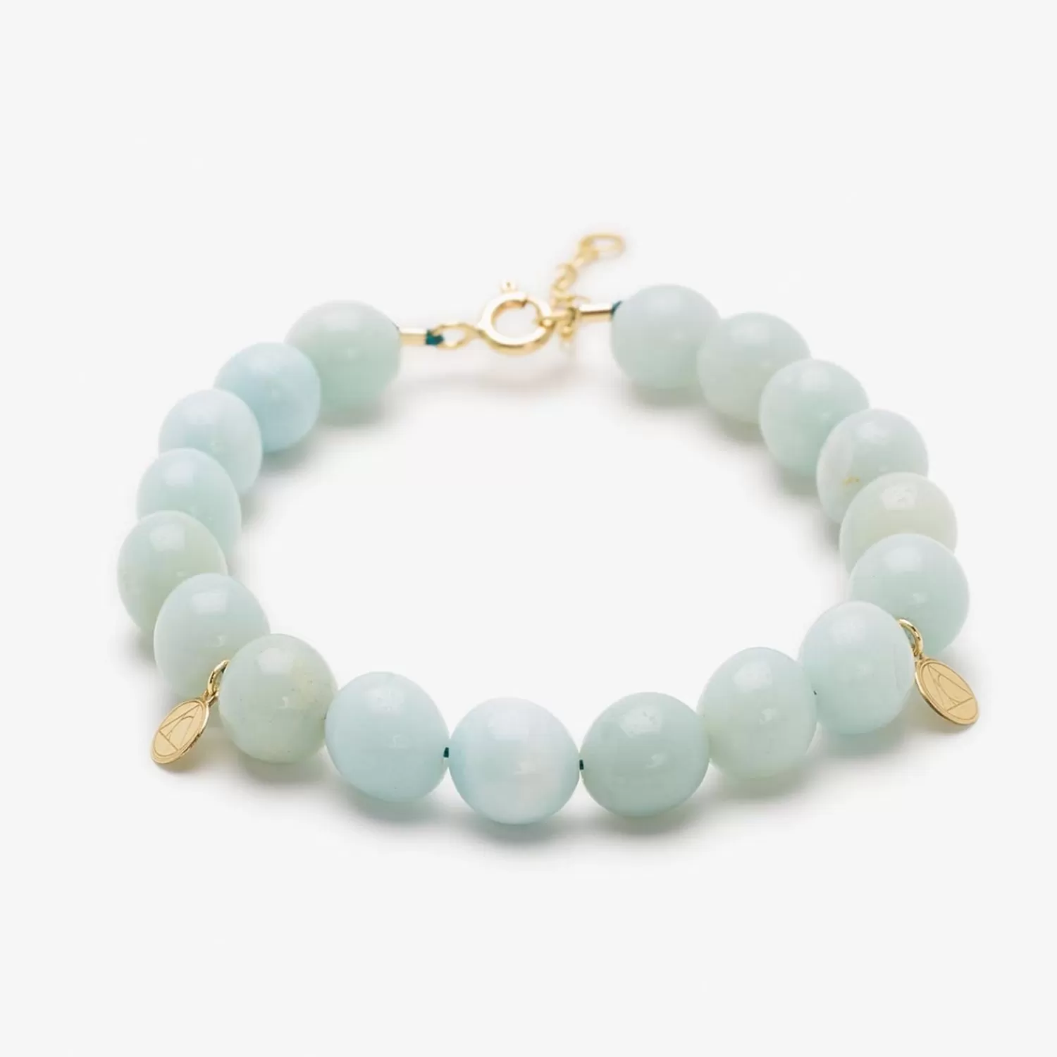 Promotion Éclair : Bracelet Perles d’Amazonite en Or 18 carats – Collection Cinta by Alkemistry (Édition Limitée)