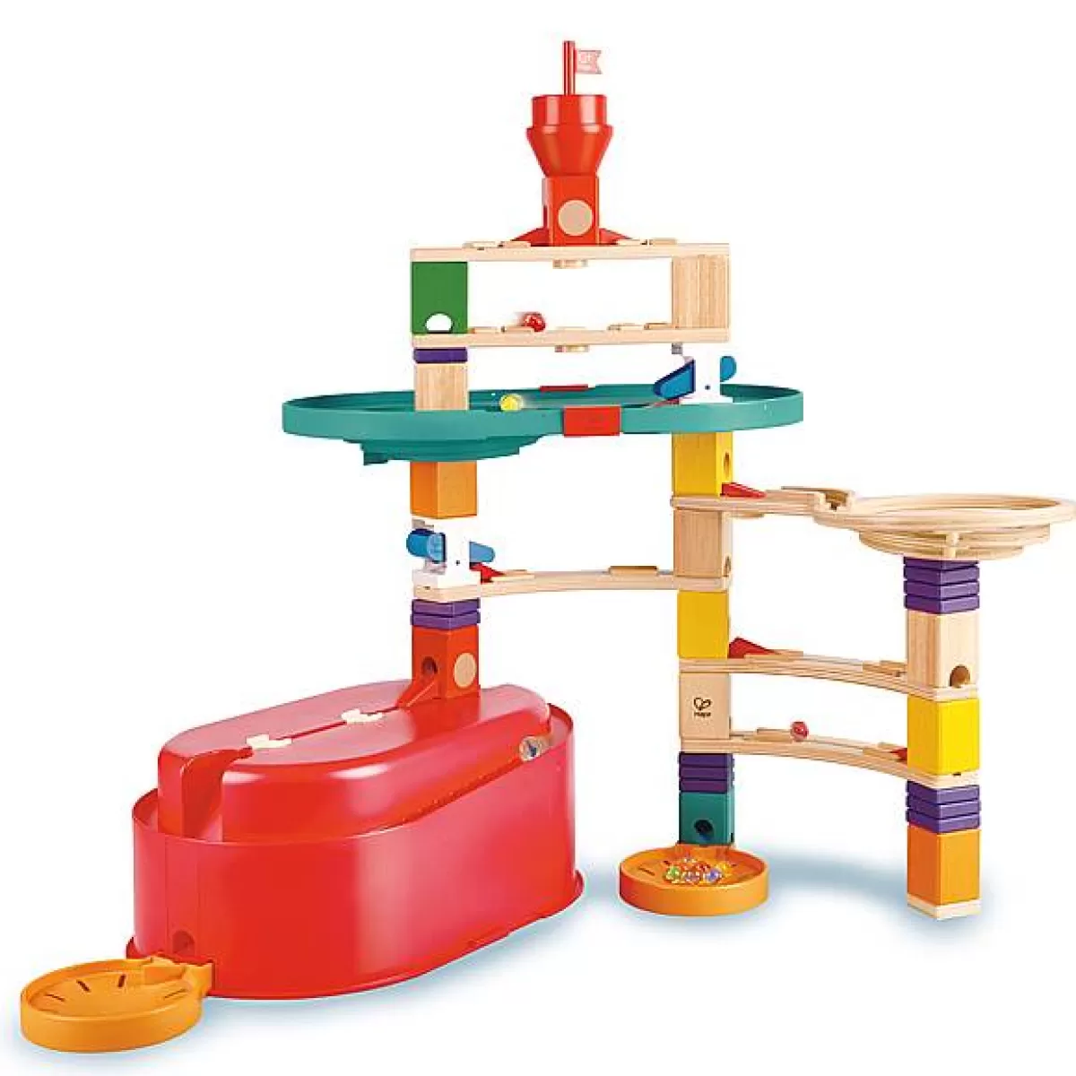 Promotion Éclair : Circuit à Billes Évolutif Quadrilla par Hape - Jeu de Construction Créatif pour Enfants