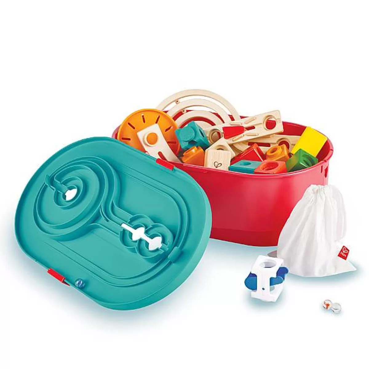 Promotion Éclair : Circuit à Billes Évolutif Quadrilla par Hape - Jeu de Construction Créatif pour Enfants