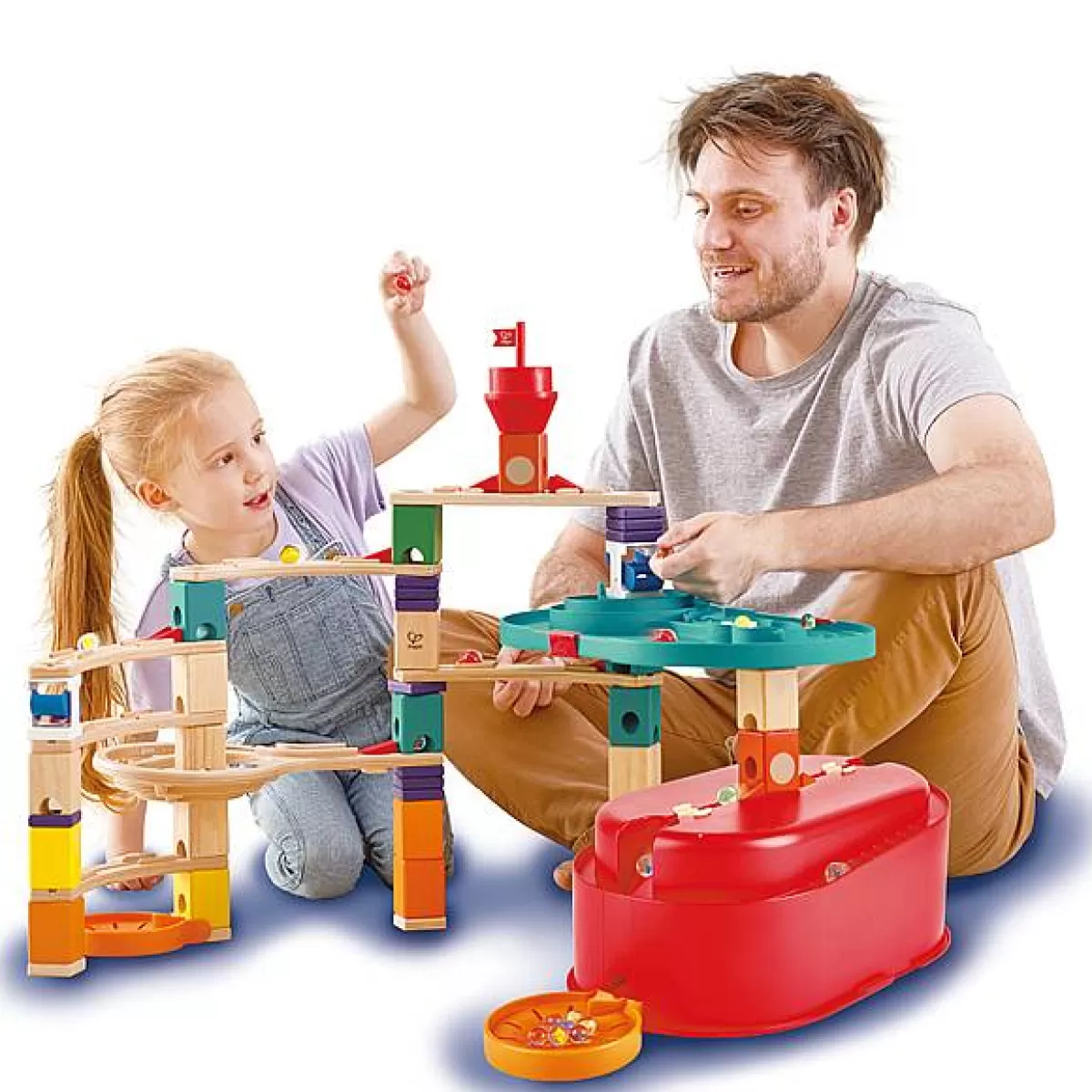 Promotion Éclair : Circuit à Billes Évolutif Quadrilla par Hape - Jeu de Construction Créatif pour Enfants