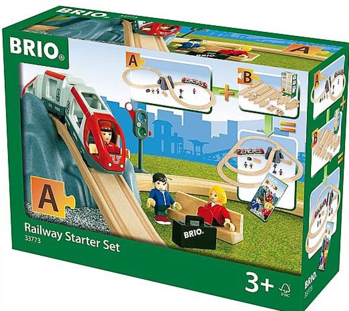Circuit Brio Évolutif - Ensemble Démarrage 8 Passagers, Jeu de Construction Ludique et Économique pour Enfants